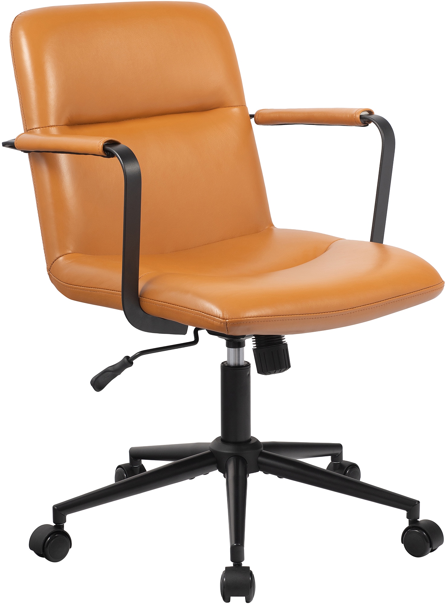 CLP B&uuml;rostuhl ergonomisch Hilda, h&ouml;henverstellbar drehbar, mit Kippmechanik und Armlehnen, Echtlederbezug, Schreibtischstuhl f&uuml;r B&uuml;ro - Bild 1