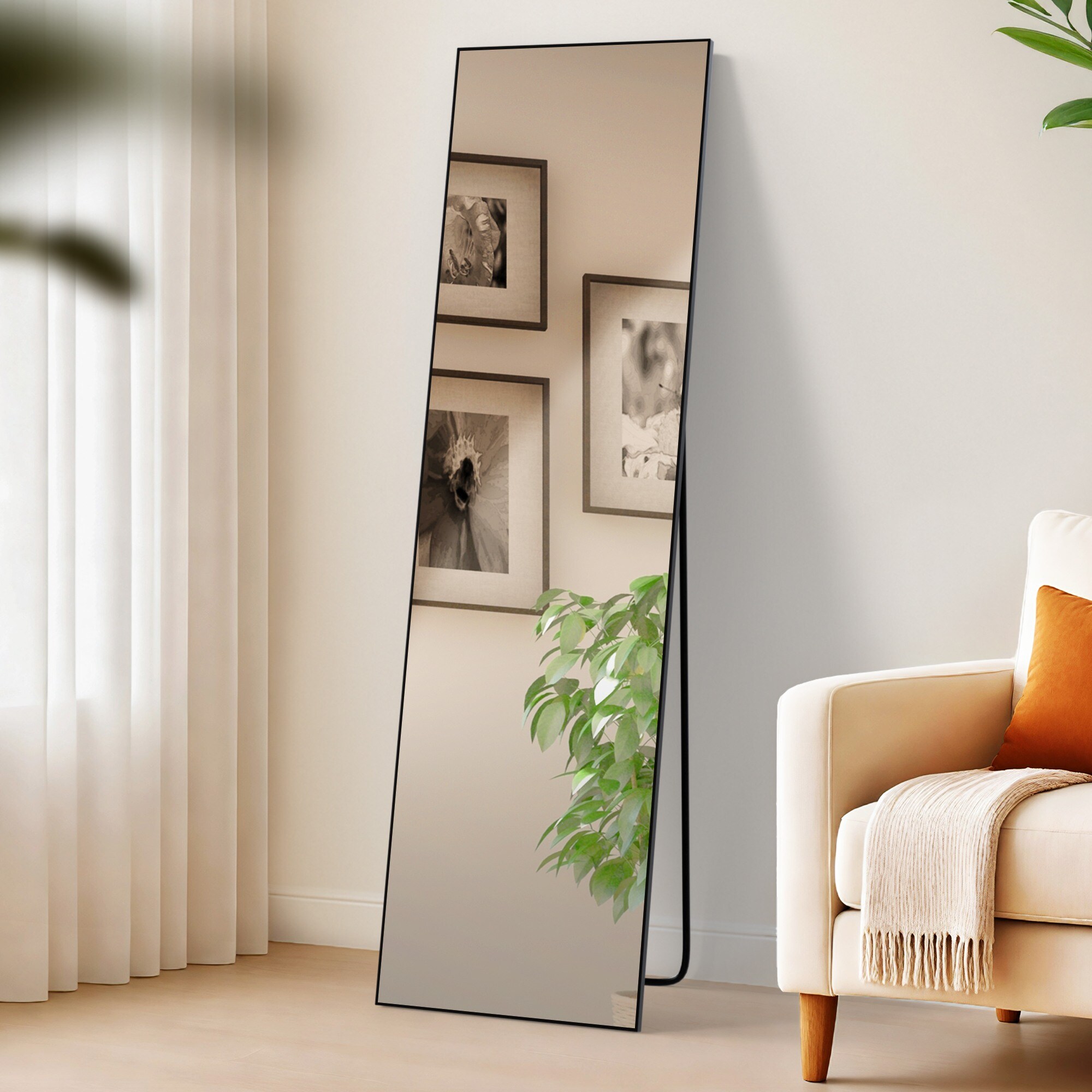 CLP Spiegel gro&szlig; Benicia, Standspiegel und Wandspiegel in einem, Ganzk&ouml;rperspiegel Metallrahmen in mehreren Gr&ouml;&szlig;en und Farben - Bild 1