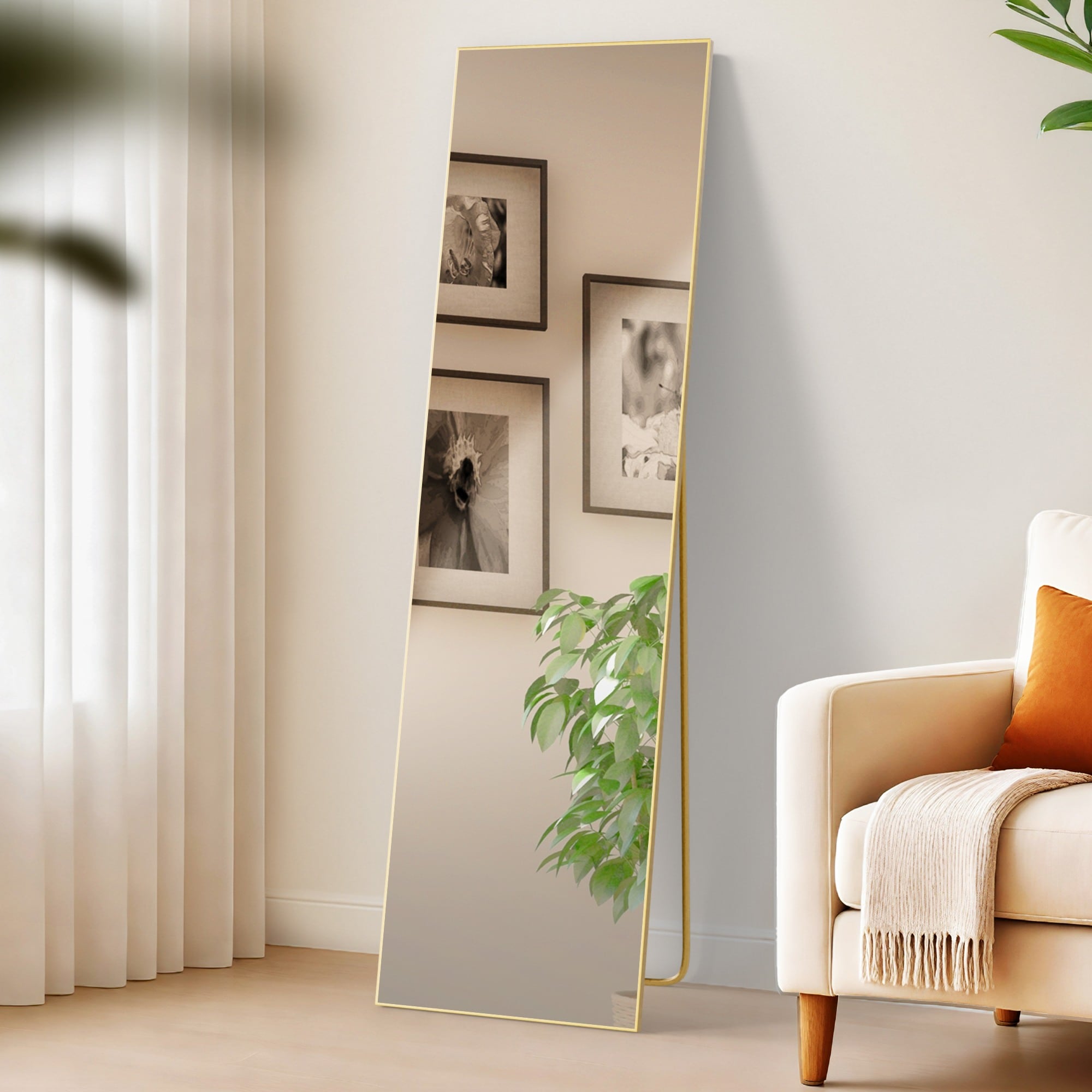 CLP Spiegel gro&szlig; Benicia, Standspiegel und Wandspiegel in einem, Ganzk&ouml;rperspiegel Metallrahmen in mehreren Gr&ouml;&szlig;en und Farben - Bild 1