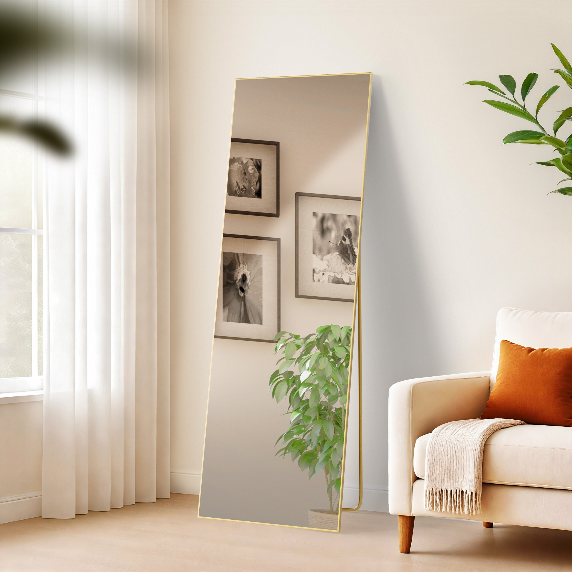 CLP Spiegel gro&szlig; Benicia, Standspiegel und Wandspiegel in einem, Ganzk&ouml;rperspiegel Metallrahmen in mehreren Gr&ouml;&szlig;en und Farben - Bild 1