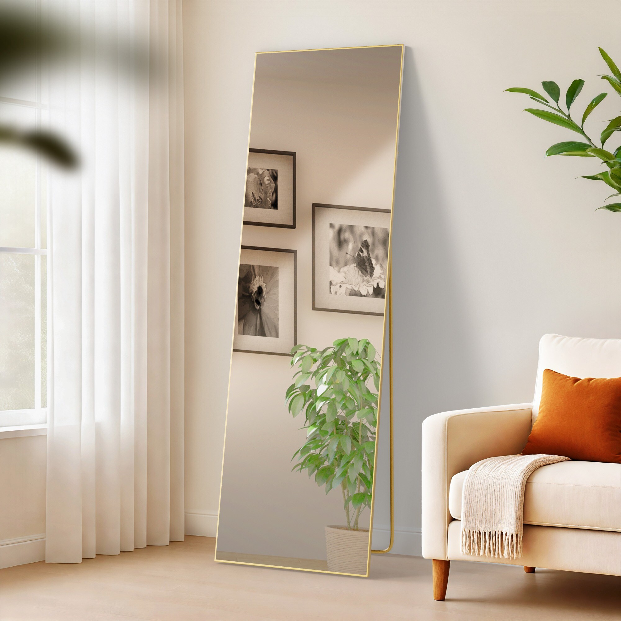 CLP Spiegel gro&szlig; Benicia, Standspiegel und Wandspiegel in einem, Ganzk&ouml;rperspiegel Metallrahmen in mehreren Gr&ouml;&szlig;en und Farben - Bild 1