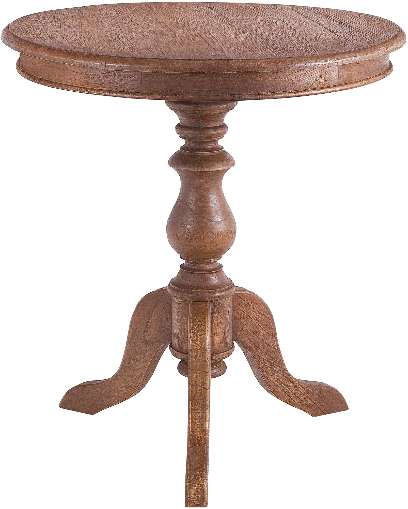 CLP Beistelltisch Wiva, runder Holztisch 70cm Durchmesser f&uuml;r Wohnzimmer und Esszimmer, Mindiholz mit Tischplatte - Bild 1