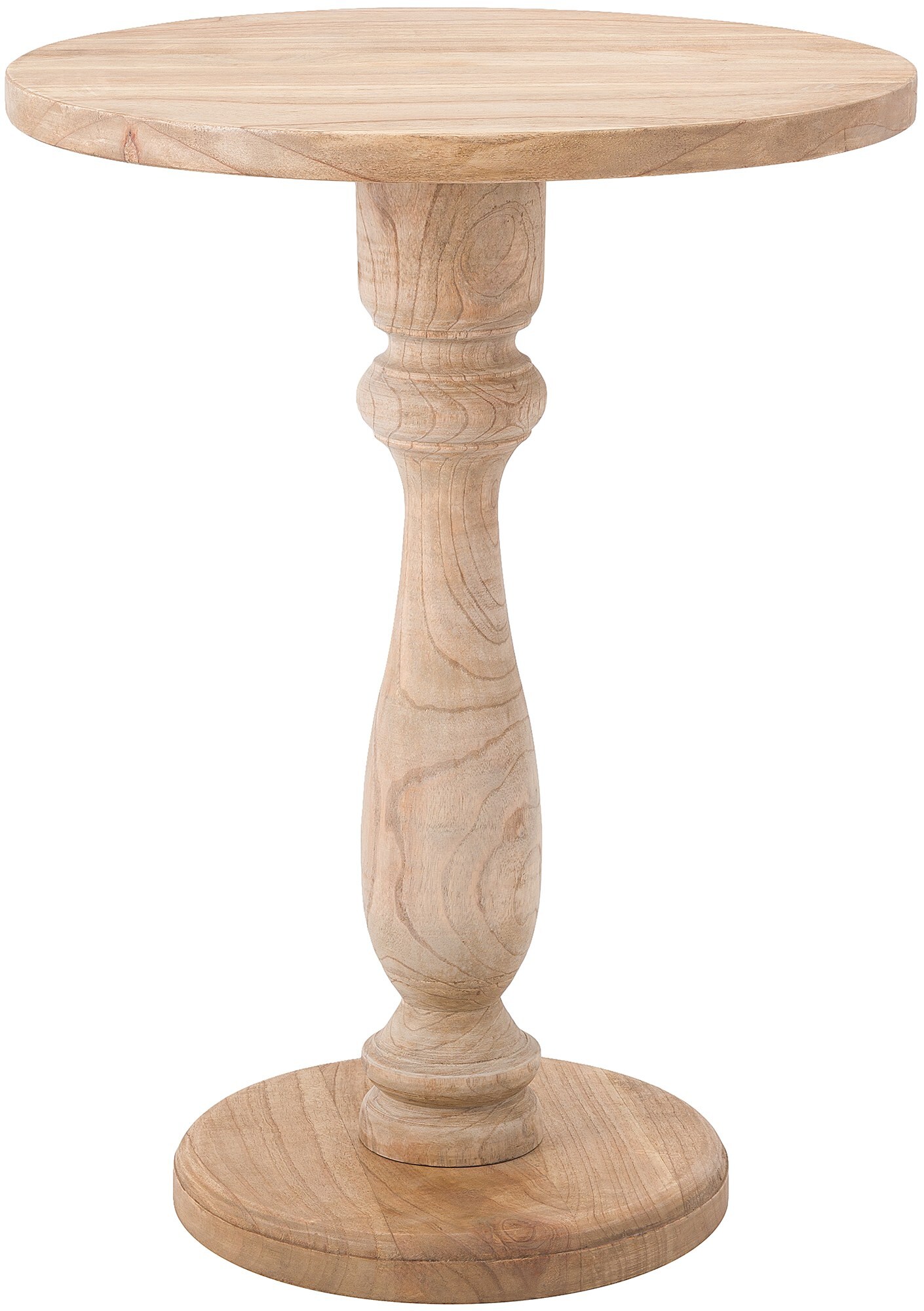 CLP Beistelltisch rund Adamsville, massiver Mindi-Holztisch, handgefertigter Couchtisch f&uuml;r Wohnzimmer und Esszimmer - Bild 1