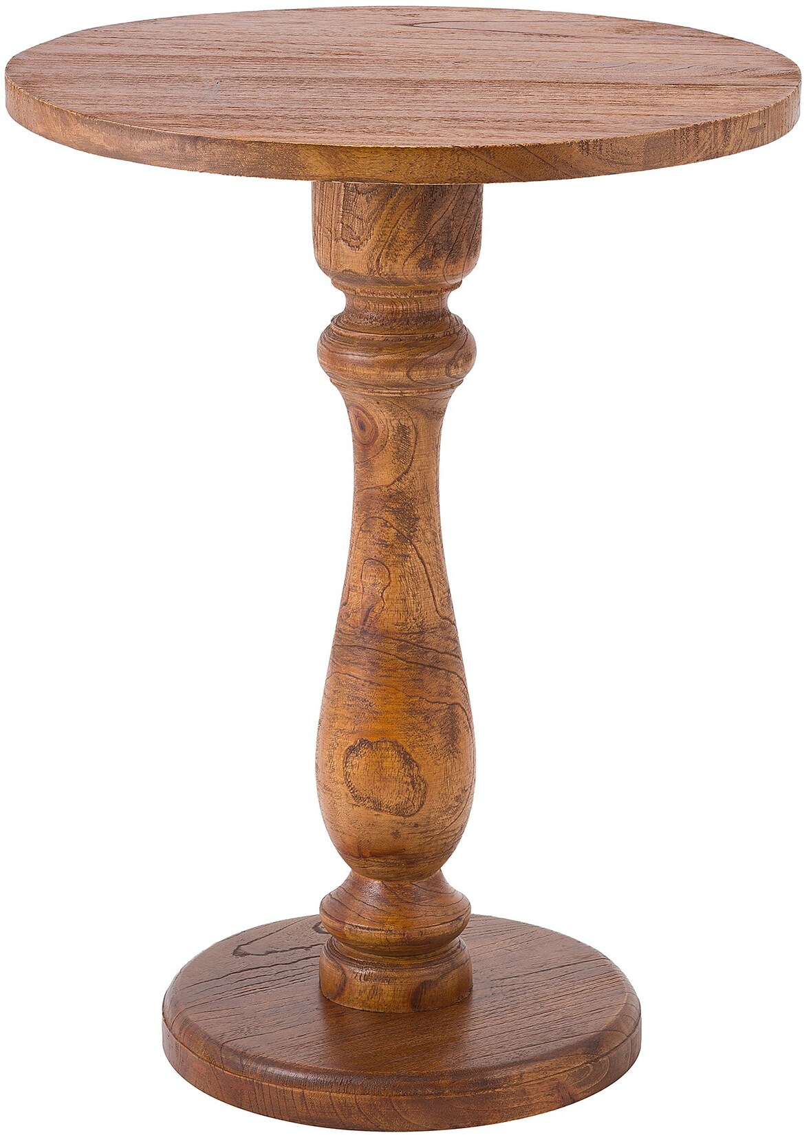 CLP Beistelltisch rund Adamsville, massiver Mindi-Holztisch, handgefertigter Couchtisch für Wohnzimmer und Esszimmer | 04255716354558