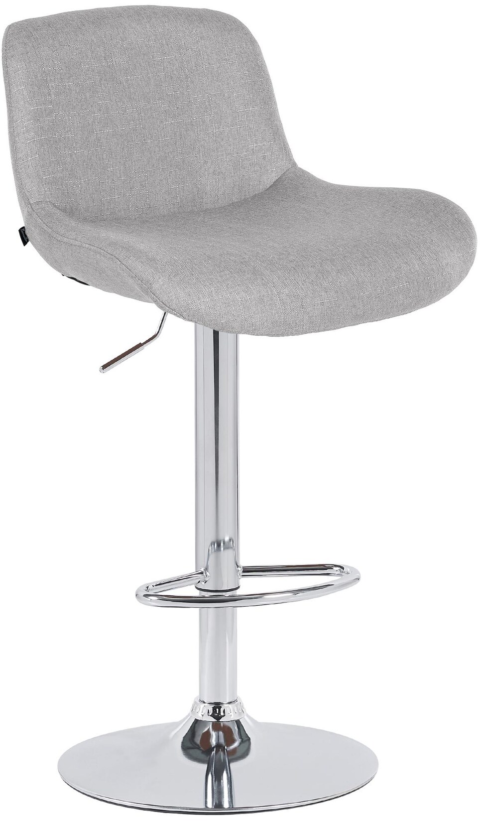 CLP Barhocker Solon Chrom Stoff Farbe: hellgrau, Material: Stoff