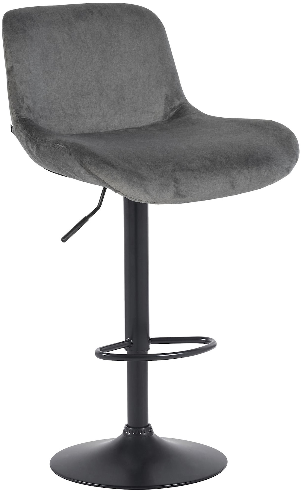 CLP Barhocker Solon Schwarz Samt Farbe: dunkelgrau, Material: Samt