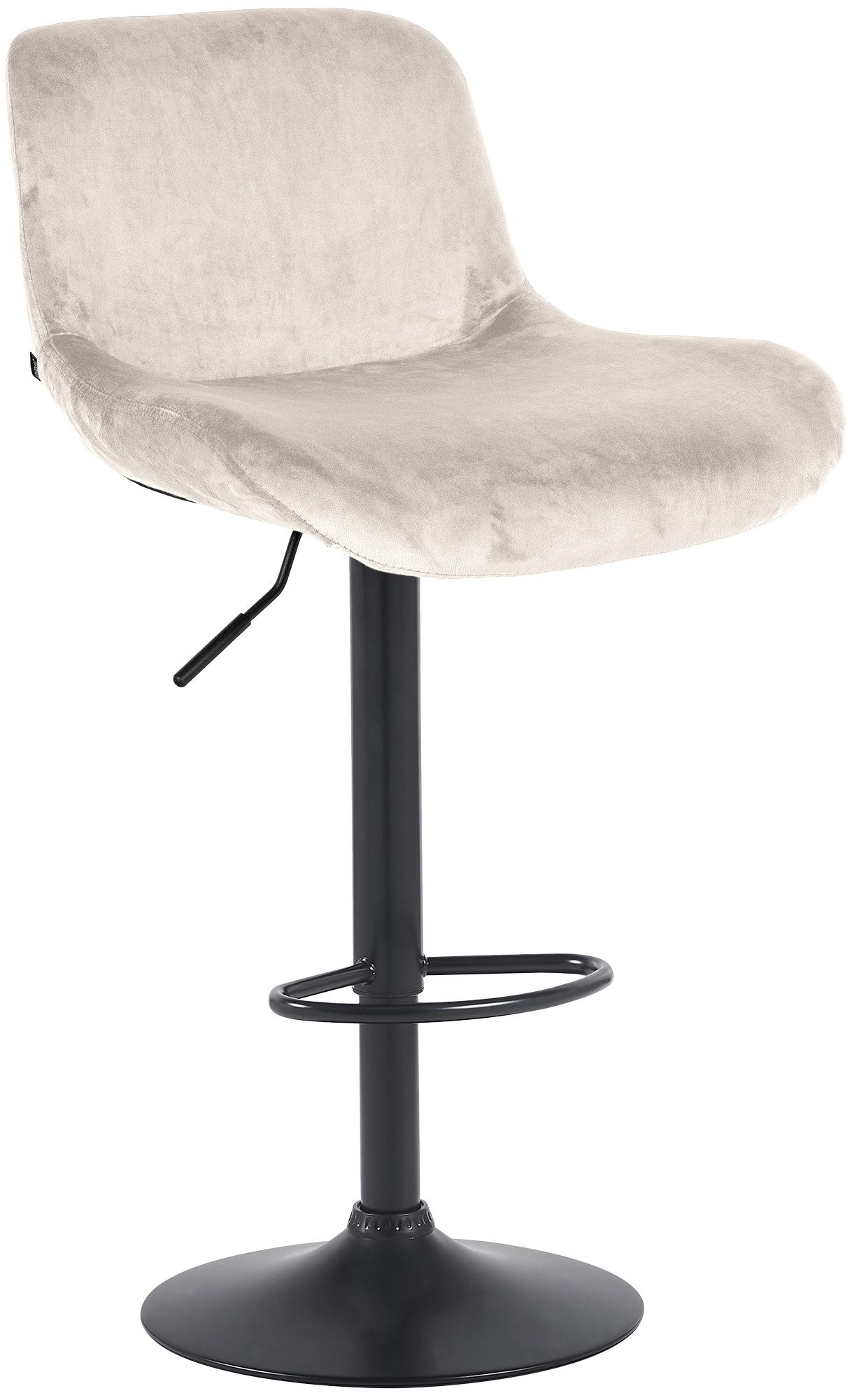 CLP Barhocker Solon Schwarz I Samtbezug oder Stoffbezug I Barstuhl h&ouml;henverstellbar und drehbar I gepolsterter Tresenhocker mit R&uuml;ckenlehne - Bild 1