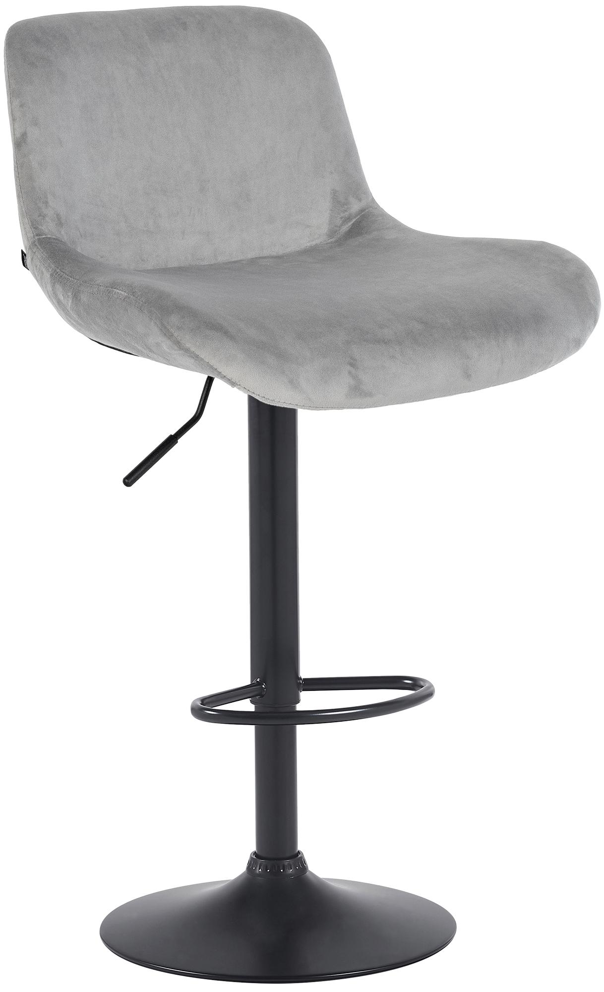 CLP Barhocker Solon Schwarz I Samtbezug oder Stoffbezug I Barstuhl h&ouml;henverstellbar und drehbar I gepolsterter Tresenhocker mit R&uuml;ckenlehne - Bild 1