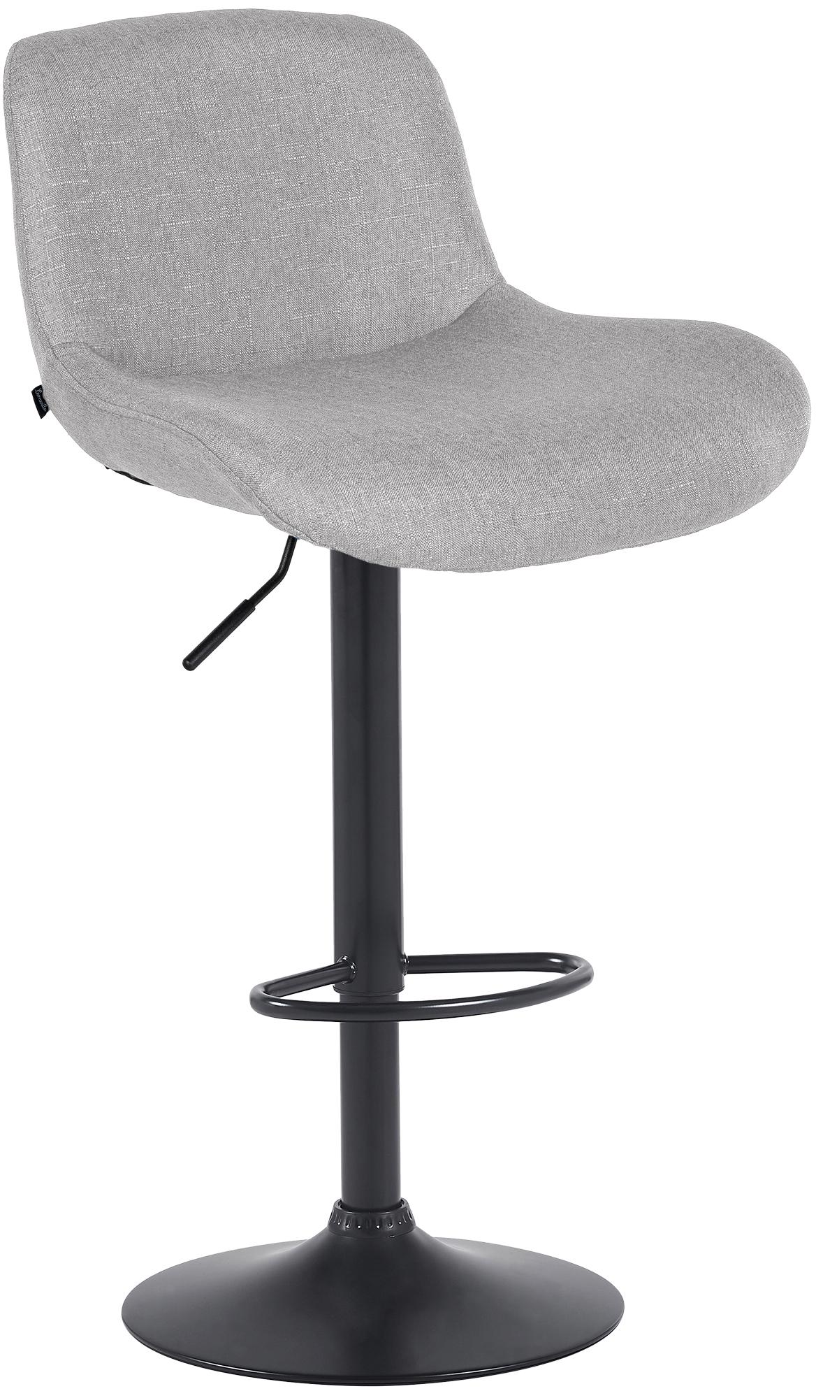 CLP Barhocker Solon Schwarz I Samtbezug oder Stoffbezug I Barstuhl h&ouml;henverstellbar und drehbar I gepolsterter Tresenhocker mit R&uuml;ckenlehne - Bild 1