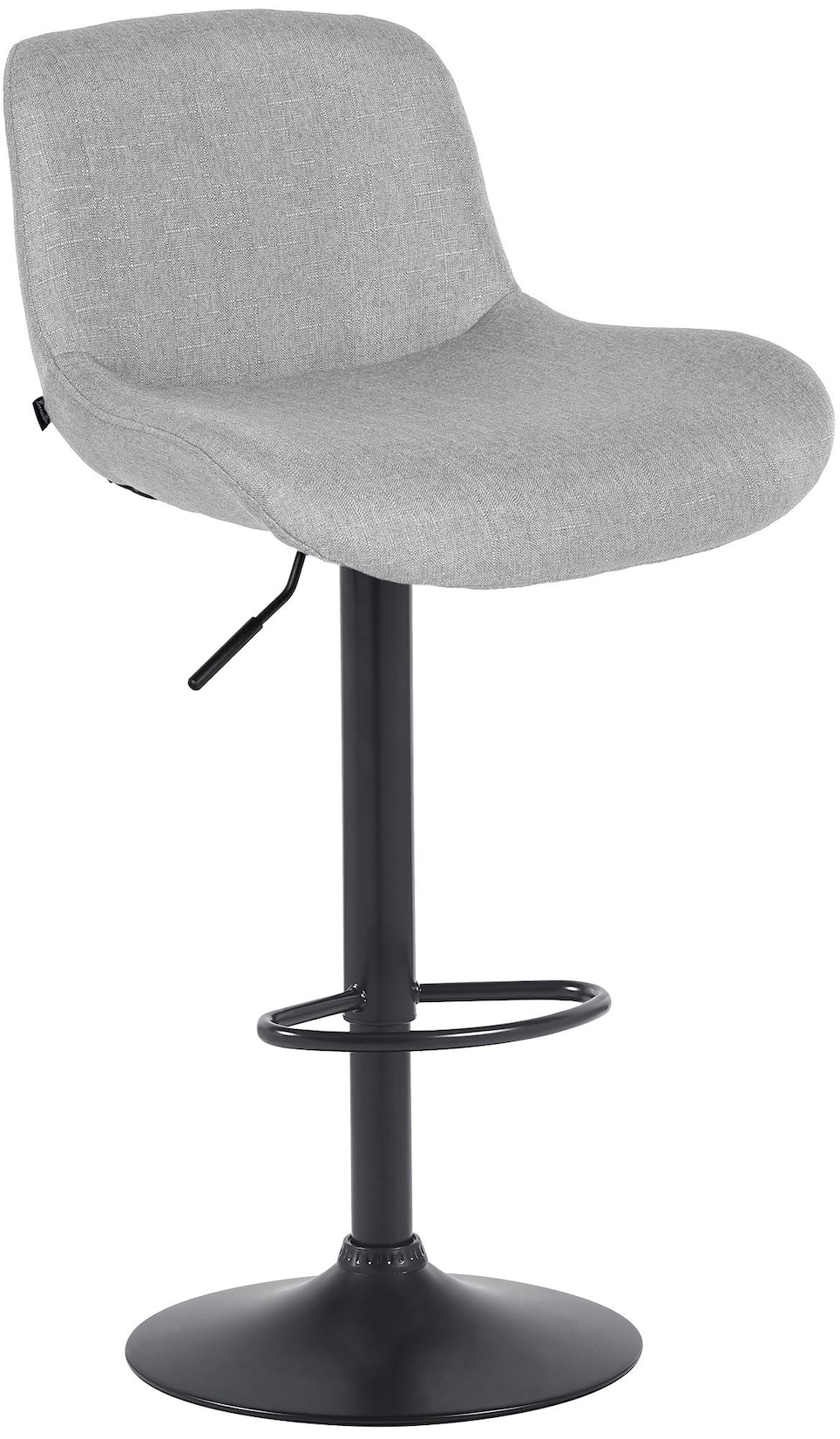 CLP Barhocker Solon Schwarz Stoff Farbe: hellgrau, Material: Stoff
