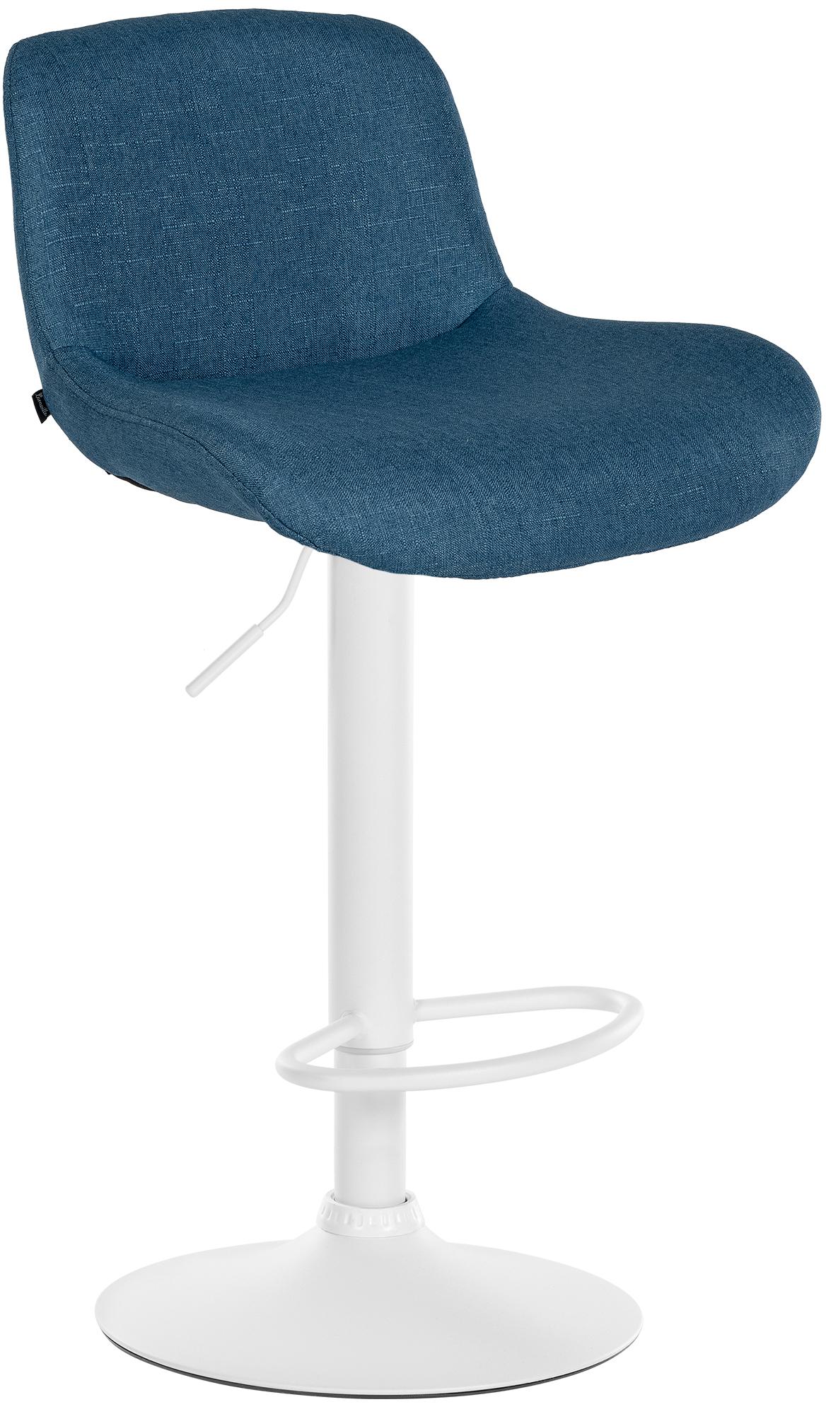 CLP Barhocker Solon Wei&szlig; I Samtbezug oder Stoffbezug I Barstuhl h&ouml;henverstellbar und drehbar I gepolsterter Tresenhocker mit R&uuml;ckenlehne - Bild 1