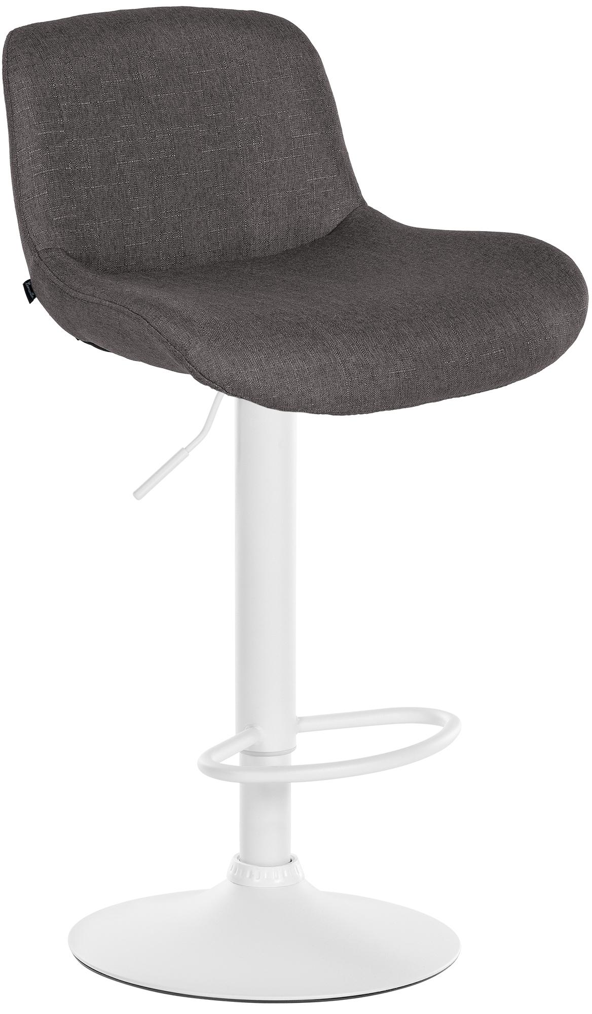 CLP Barhocker Solon Wei&szlig; I Samtbezug oder Stoffbezug I Barstuhl h&ouml;henverstellbar und drehbar I gepolsterter Tresenhocker mit R&uuml;ckenlehne - Bild 1