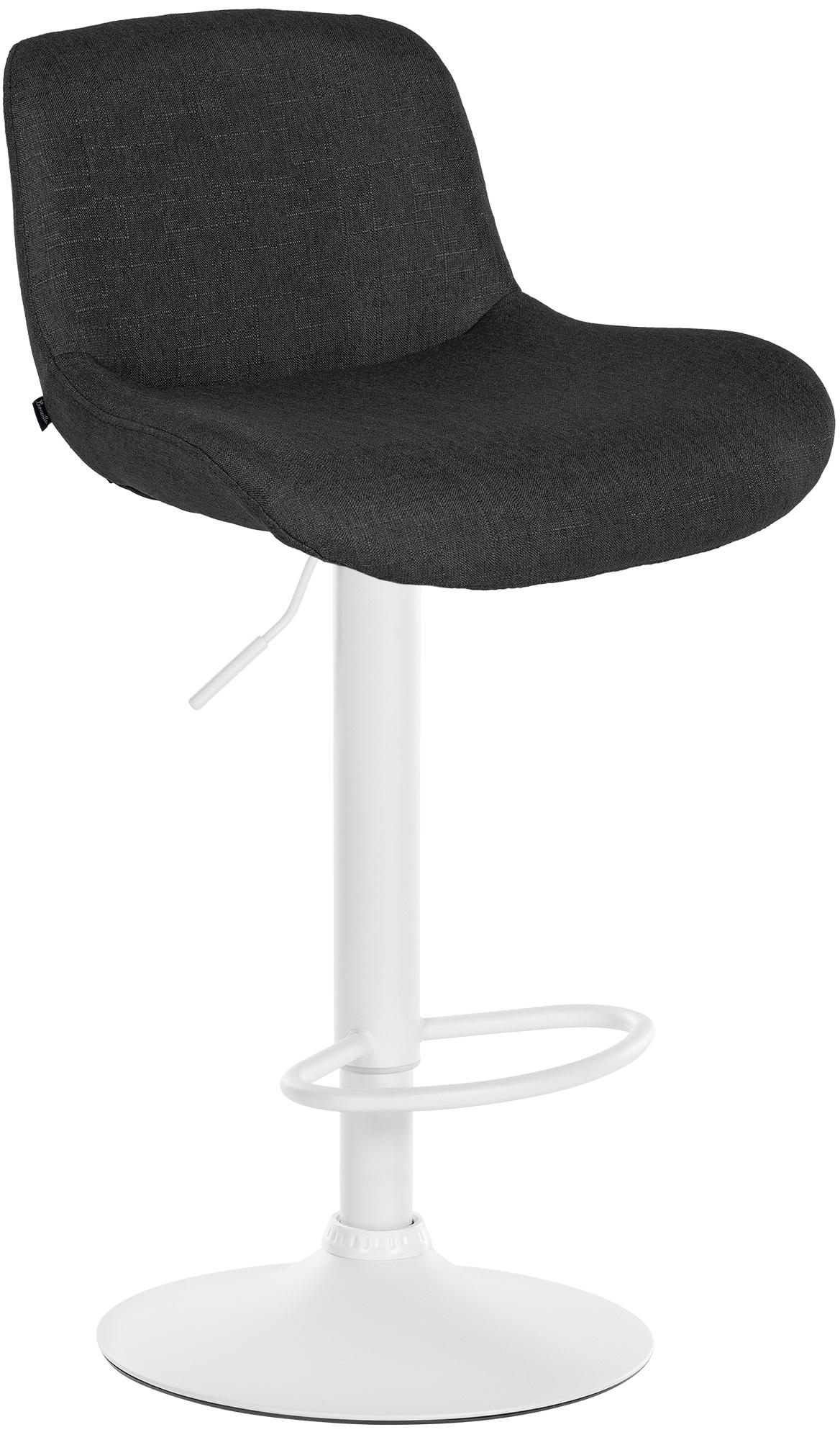 CLP Barhocker Solon Wei&szlig; I Samtbezug oder Stoffbezug I Barstuhl h&ouml;henverstellbar und drehbar I gepolsterter Tresenhocker mit R&uuml;ckenlehne - Bild 1