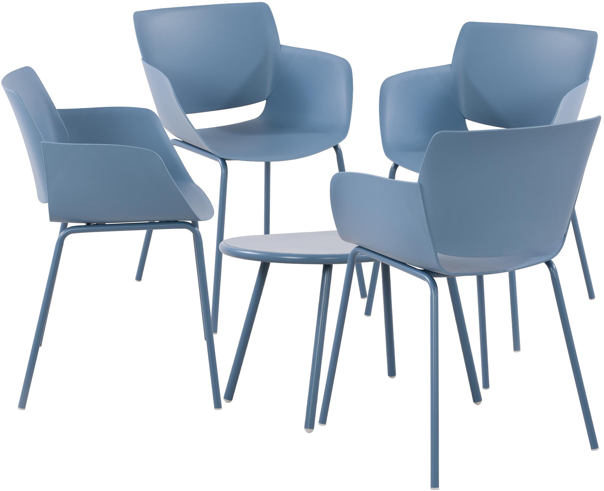 CLP Sitzgruppe Velvena f&uuml;r den Garten I Set aus Tisch Velva und St&uuml;hlen Alpena I Outdoor-Set wetterfest und UV-best&auml;ndig I Gartenm&ouml;bel - Bild 1