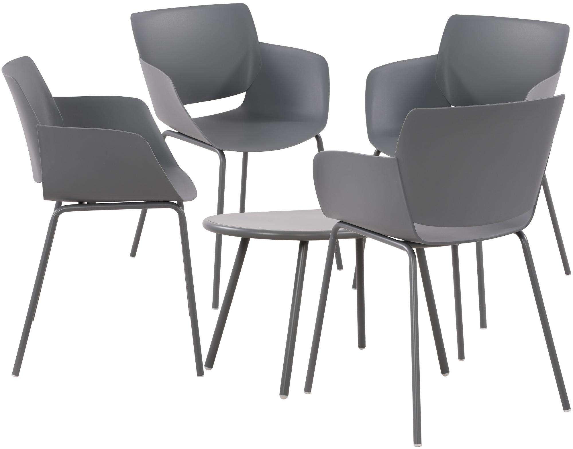 CLP Sitzgruppe Velvena f&uuml;r den Garten I Set aus Tisch Velva und St&uuml;hlen Alpena I Outdoor-Set wetterfest und UV-best&auml;ndig I Gartenm&ouml;bel - Bild 1