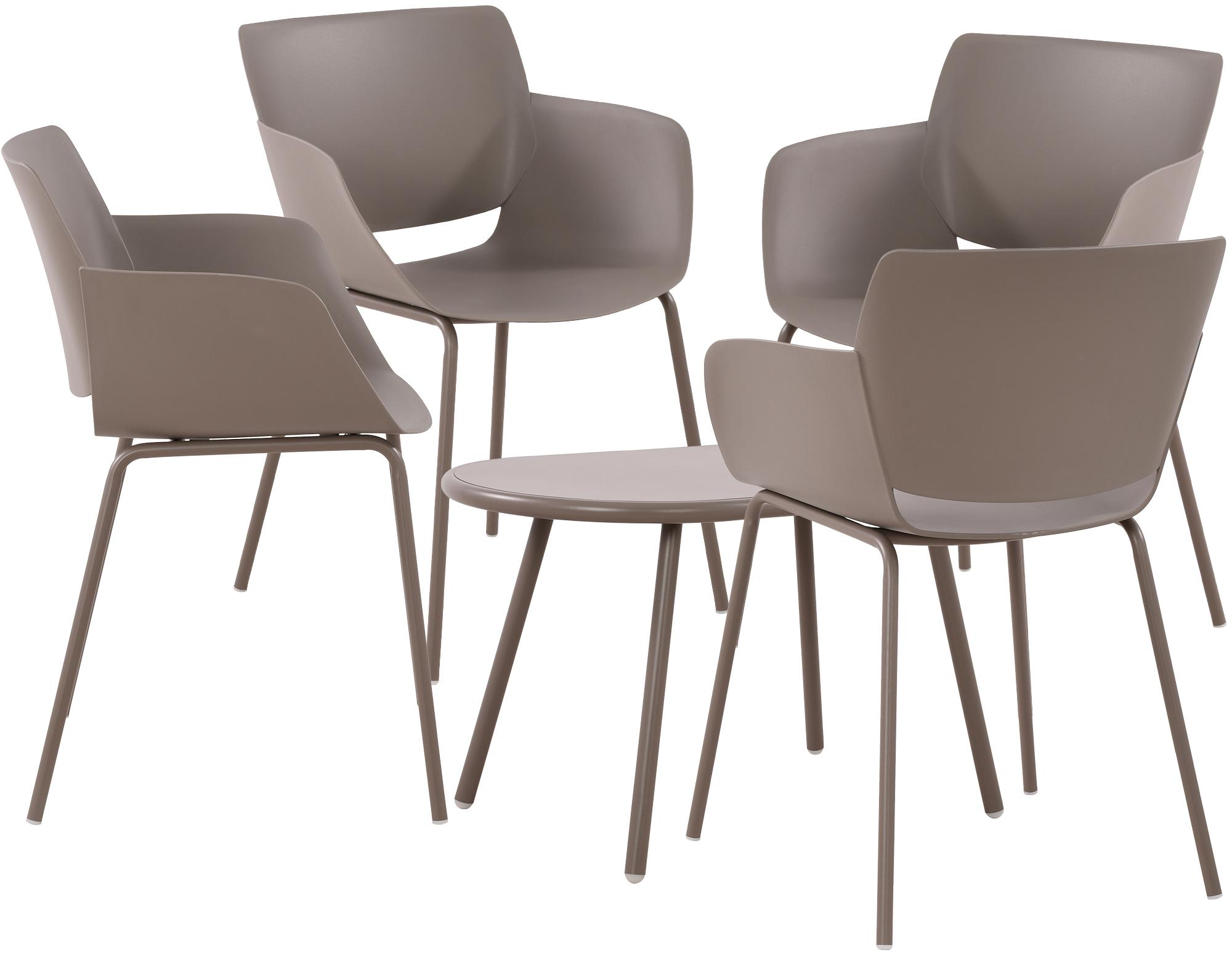 CLP Sitzgruppe Velvena f&uuml;r den Garten I Set aus Tisch Velva und St&uuml;hlen Alpena I Outdoor-Set wetterfest und UV-best&auml;ndig I Gartenm&ouml;bel - Bild 1