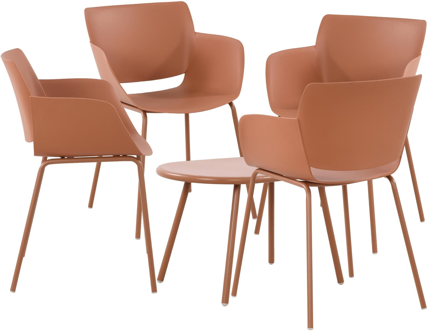 CLP Sitzgruppe Velvena 4er Farbe: terracotta, Set-Inhalt: 4 Stühle
