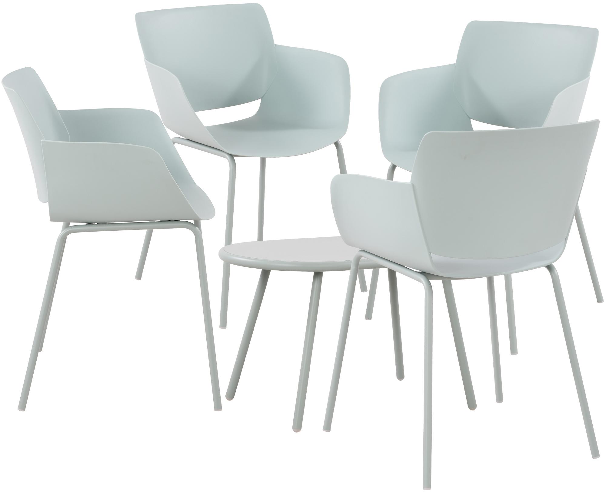 CLP Sitzgruppe Velvena f&uuml;r den Garten I Set aus Tisch Velva und St&uuml;hlen Alpena I Outdoor-Set wetterfest und UV-best&auml;ndig I Gartenm&ouml;bel - Bild 1