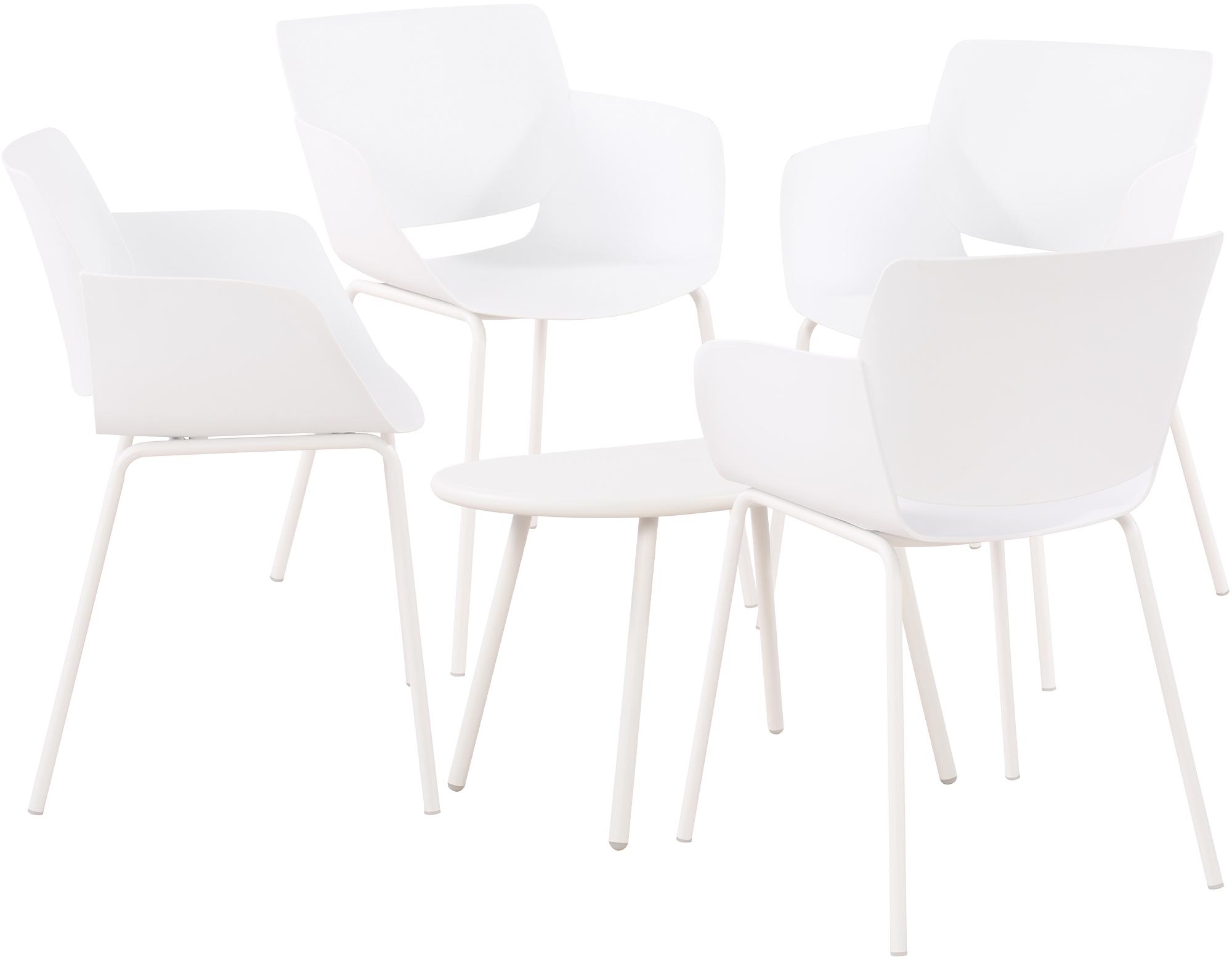 CLP Sitzgruppe Velvena f&uuml;r den Garten I Set aus Tisch Velva und St&uuml;hlen Alpena I Outdoor-Set wetterfest und UV-best&auml;ndig I Gartenm&ouml;bel - Bild 1