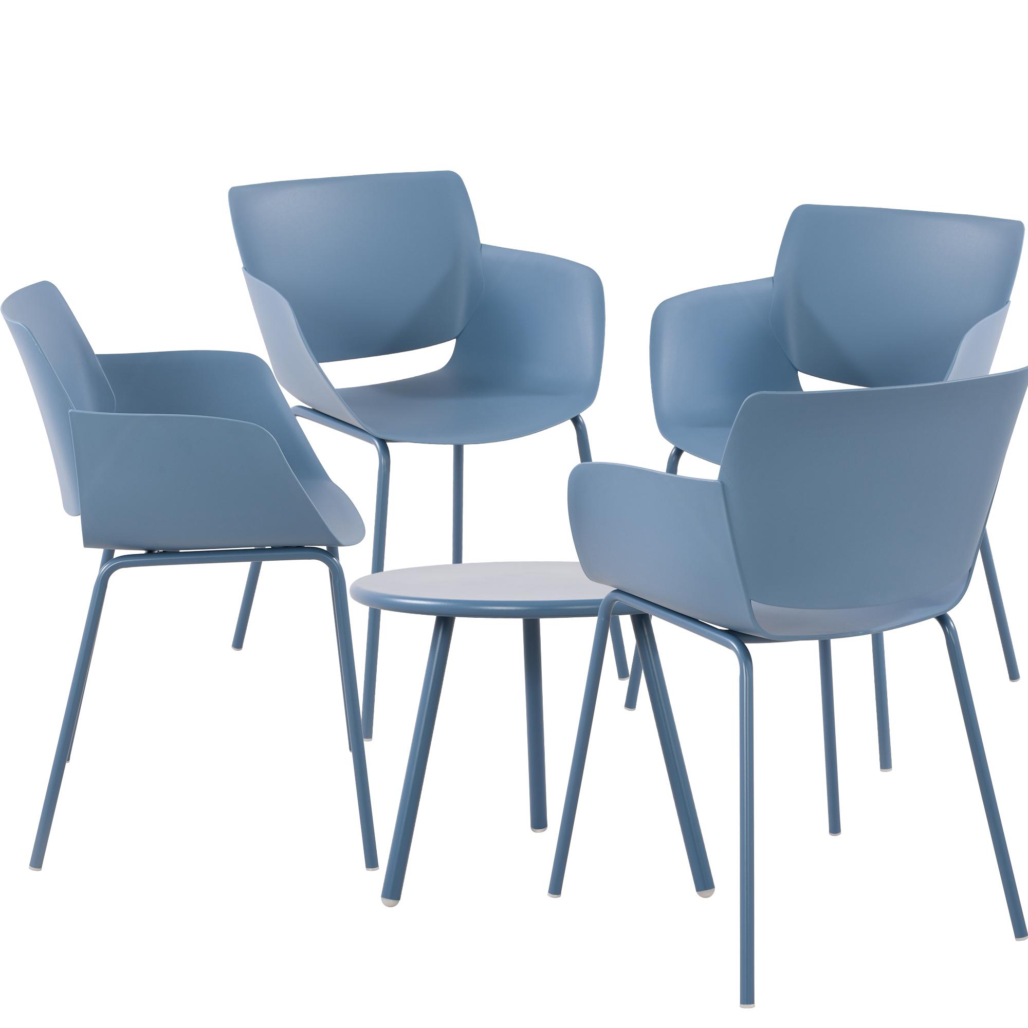 CLP Sitzgruppe Minota f&uuml;r den Garten I Set aus Tisch Minot und St&uuml;hlen Alpena I Outdoor-Set wetterfest und UV-best&auml;ndig I Gartenm&ouml;bel - Bild 1