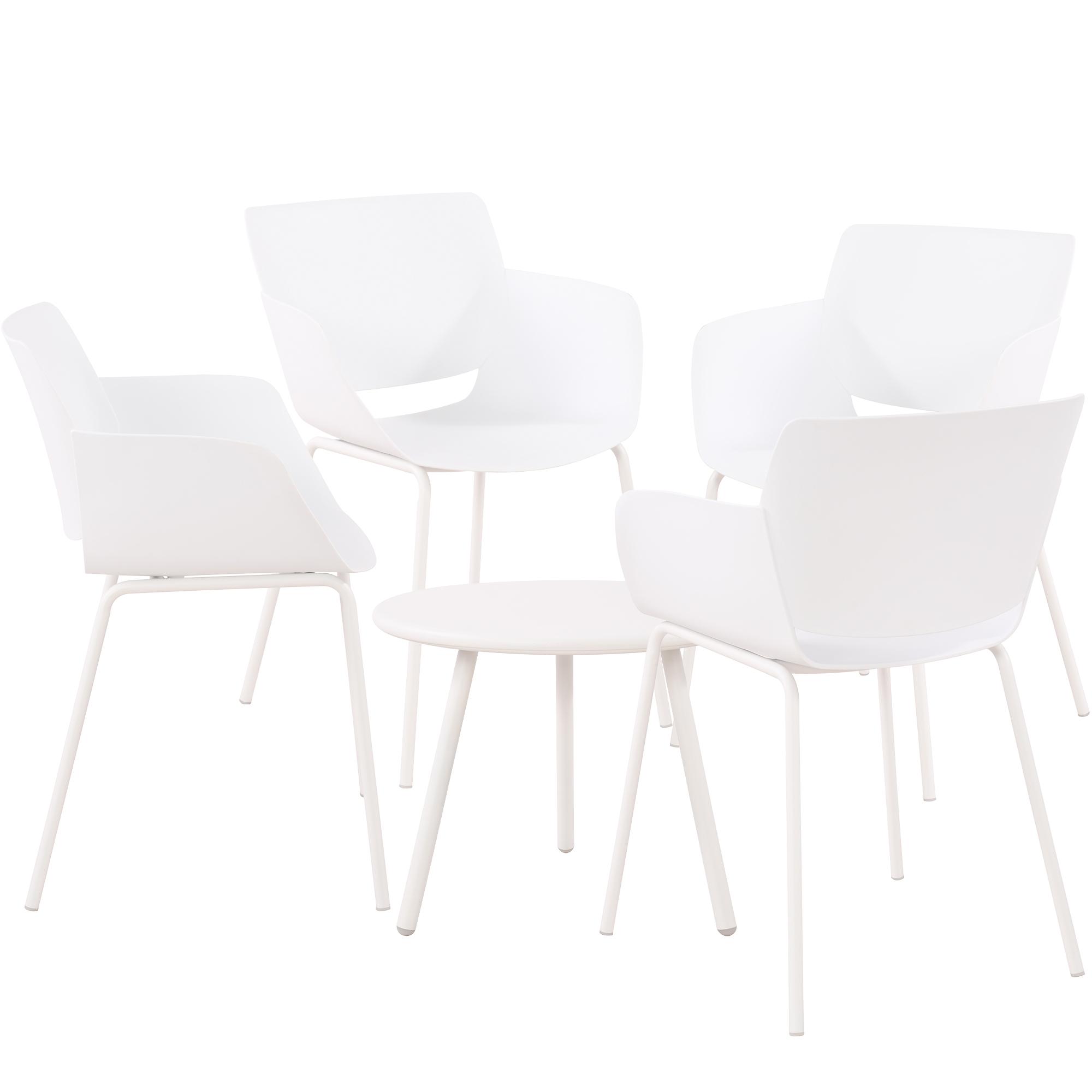 CLP Sitzgruppe Minota f&uuml;r den Garten I Set aus Tisch Minot und St&uuml;hlen Alpena I Outdoor-Set wetterfest und UV-best&auml;ndig I Gartenm&ouml;bel - Bild 1