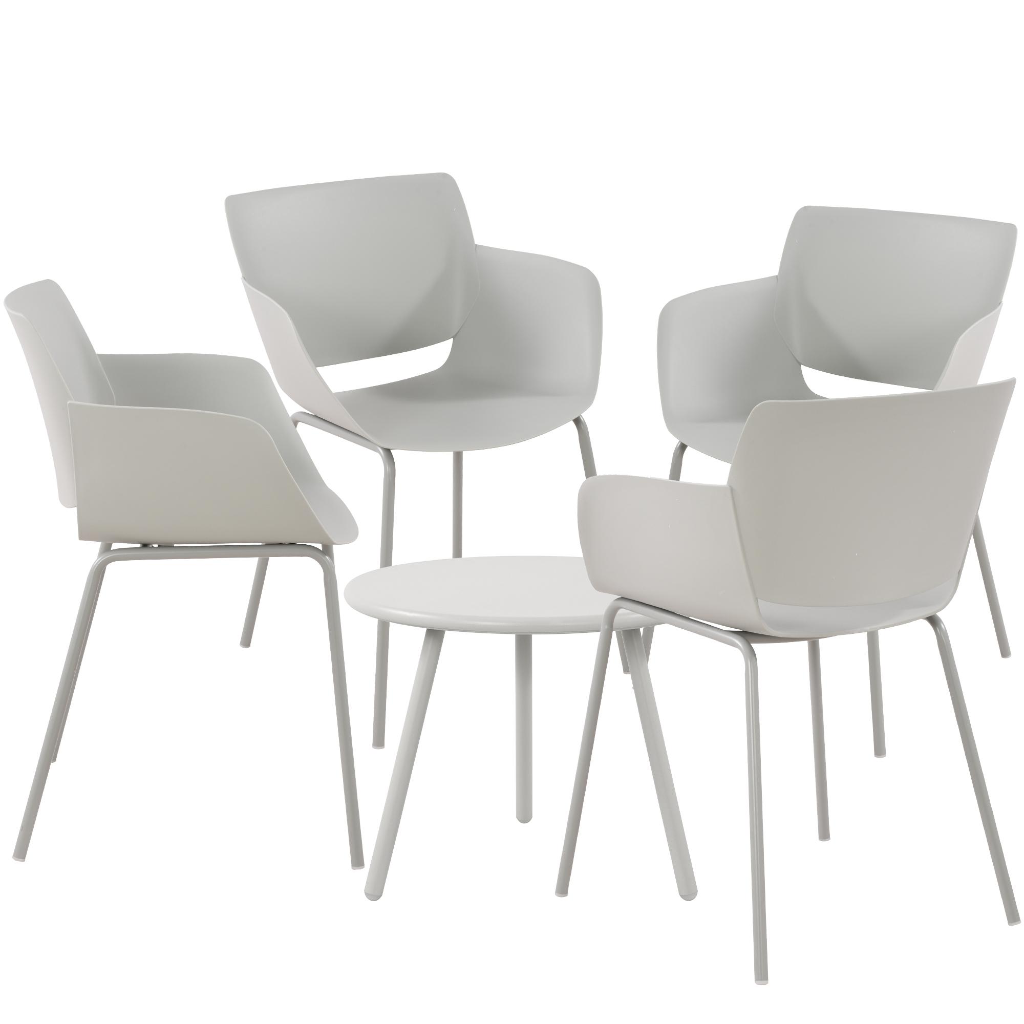 CLP Sitzgruppe Berena f&uuml;r den Garten I Set aus Tisch Berea und St&uuml;hlen Alpena I Outdoor-Set wetterfest und UV-best&auml;ndig I Gartenm&ouml;bel - Bild 1