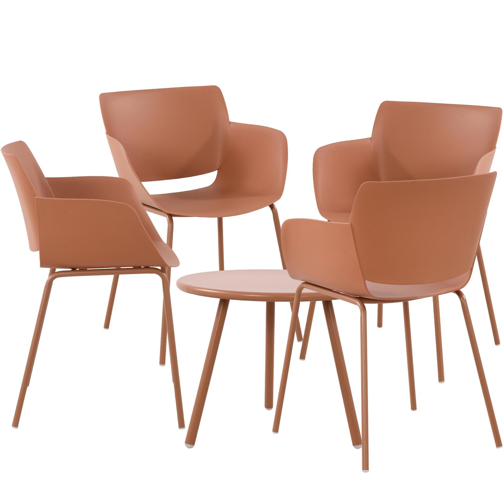 CLP Sitzgruppe Berena 4er Farbe: terracotta, Set-Inhalt: 4 Stühle
