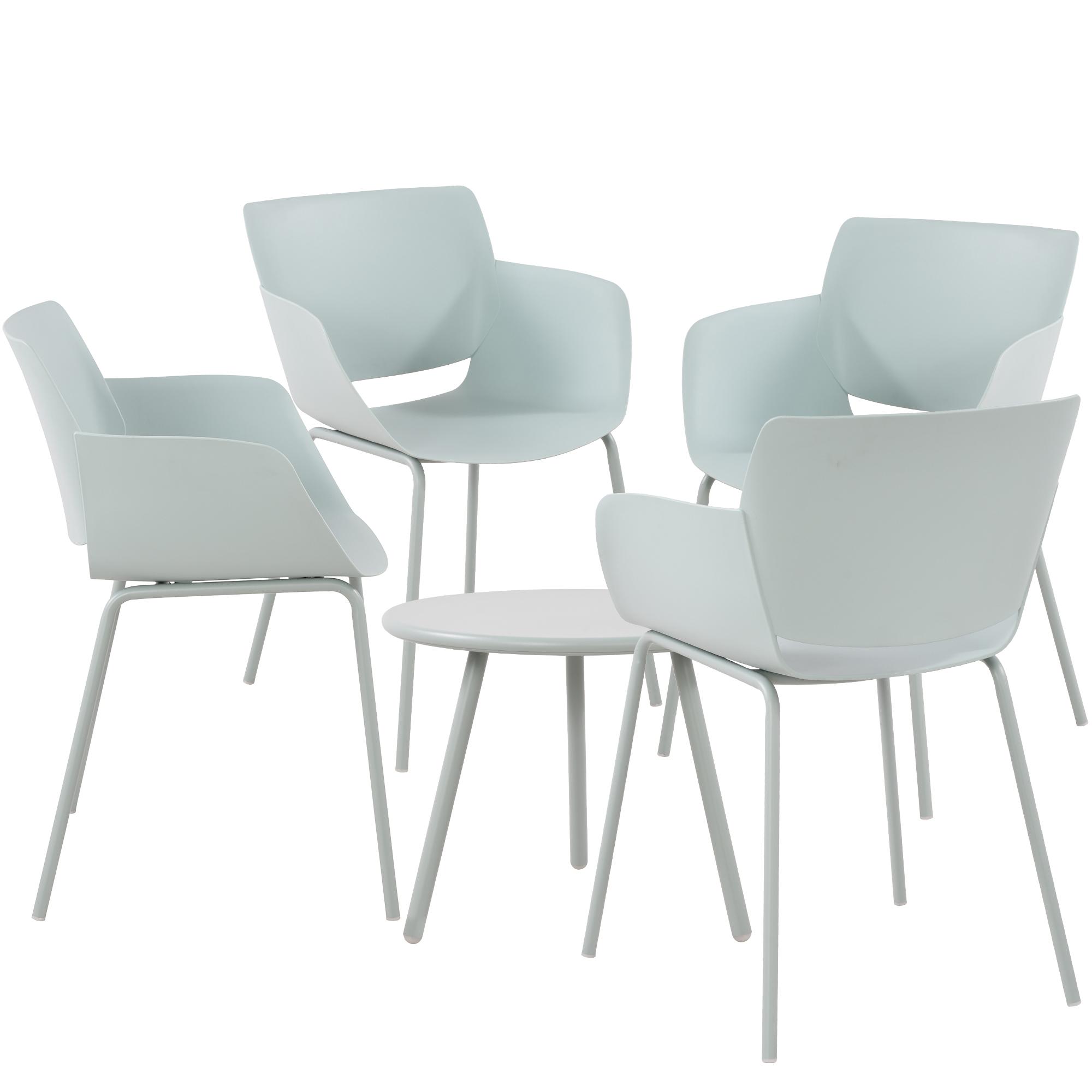 CLP Sitzgruppe Berena f&uuml;r den Garten I Set aus Tisch Berea und St&uuml;hlen Alpena I Outdoor-Set wetterfest und UV-best&auml;ndig I Gartenm&ouml;bel - Bild 1