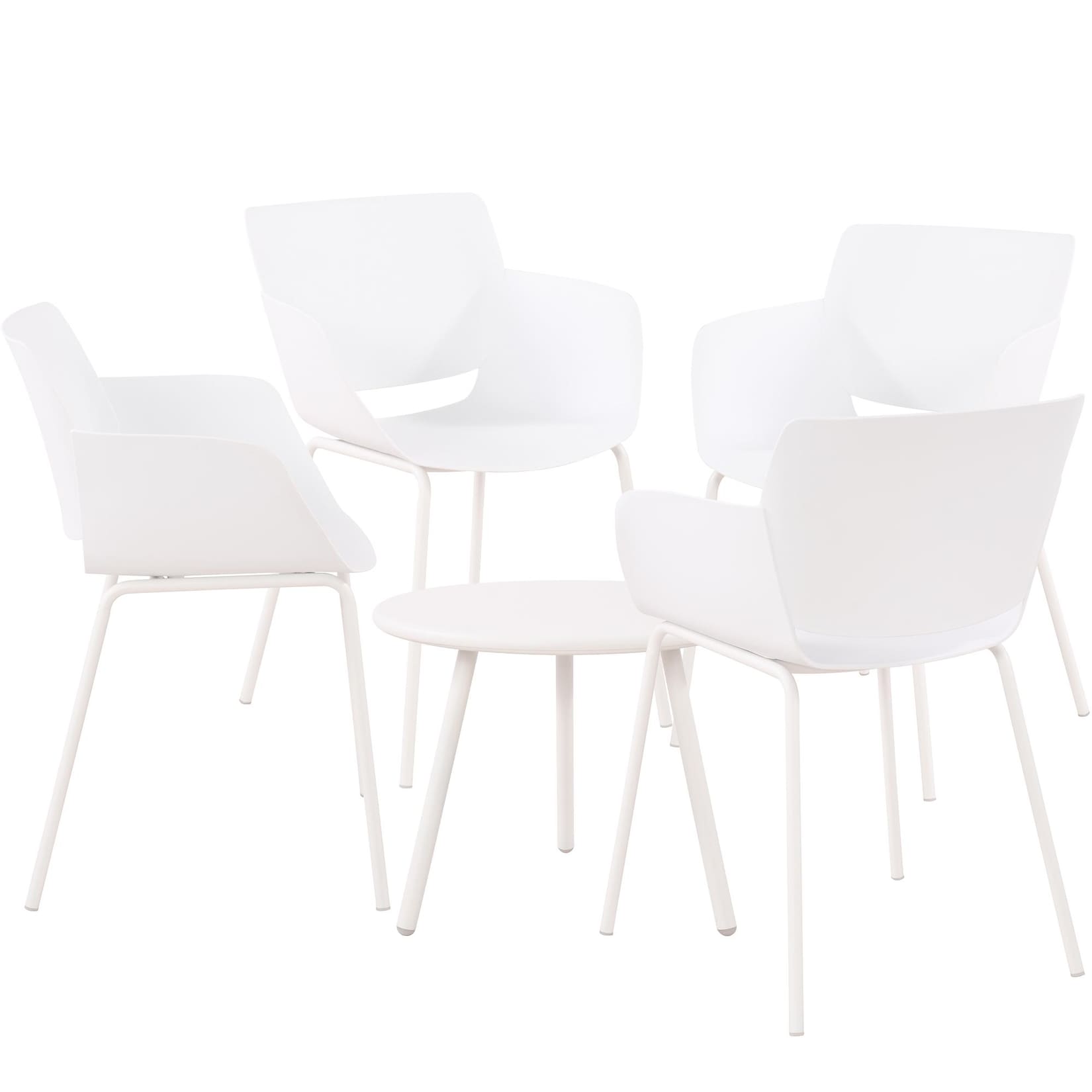 CLP Sitzgruppe Berena 4er Farbe: weiß, Set-Inhalt: 4 Stühle