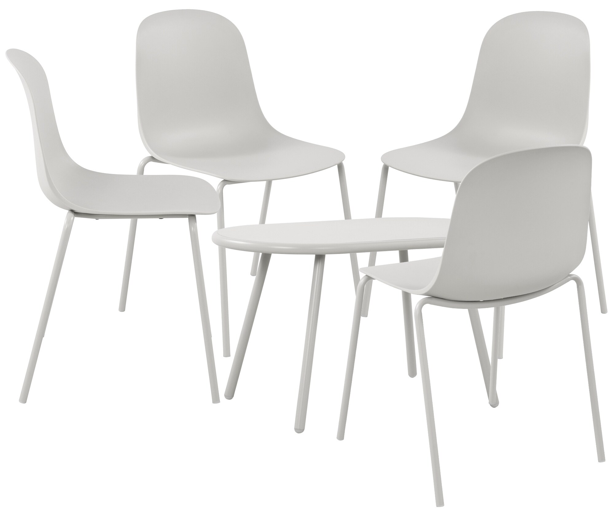 CLP 4er Sitzgruppe Veldin I Garten-Set 4x Stuhl stapelbar und 1x Tisch I Outdoor-Set wetterfest und UV-best&auml;ndig I Gartenm&ouml;bel - Bild 1