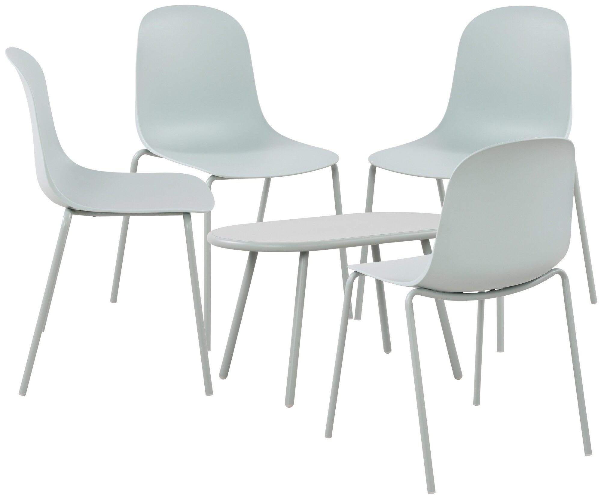 CLP 4er Sitzgruppe Veldin I Garten-Set 4x Stuhl stapelbar und 1x Tisch I Outdoor-Set wetterfest und UV-best&auml;ndig I Gartenm&ouml;bel - Bild 1