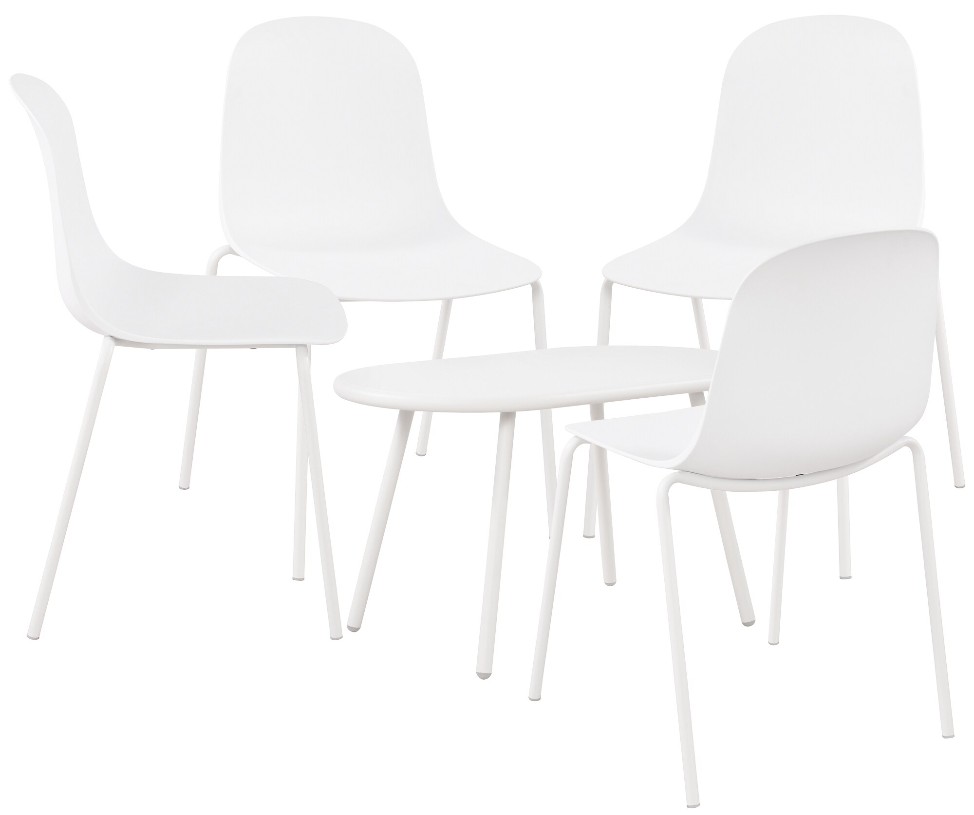 CLP 4er Sitzgruppe Veldin I Garten-Set 4x Stuhl stapelbar und 1x Tisch I Outdoor-Set wetterfest und UV-best&auml;ndig I Gartenm&ouml;bel - Bild 1