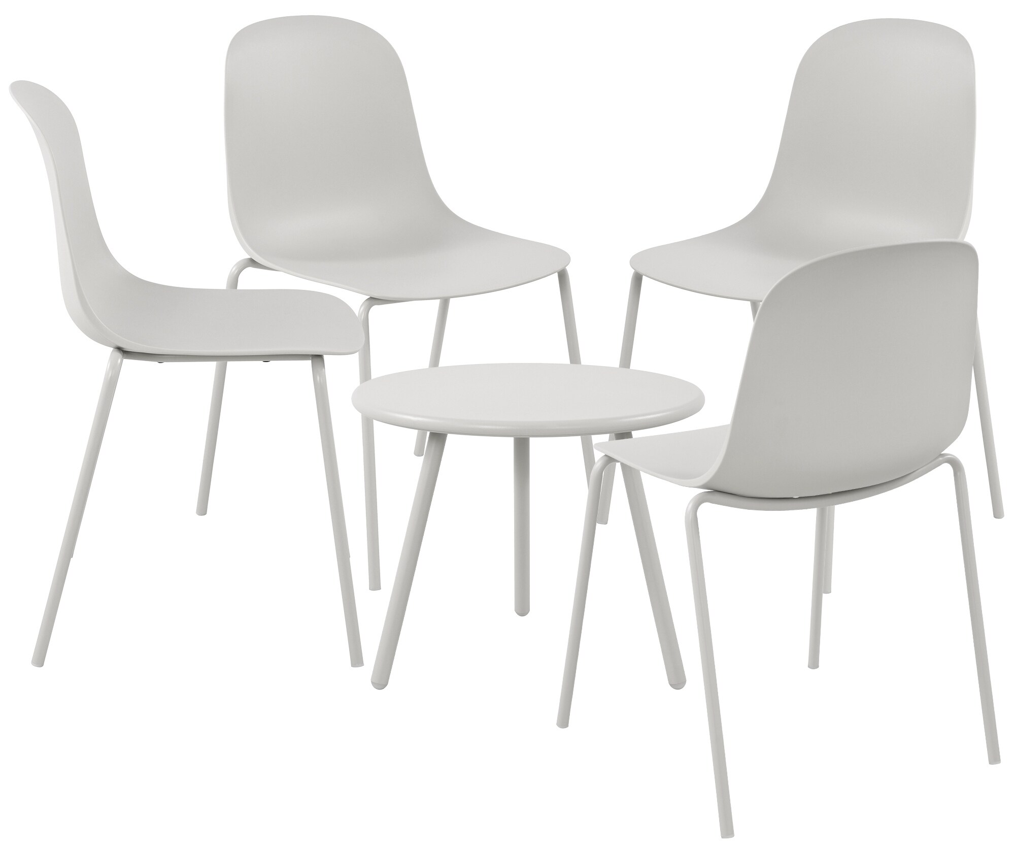 CLP 4er Sitzgruppe Mindin I Garten-Set 4x Stuhl stapelbar und 1x Tisch I Outdoor-Set wetterfest und UV-best&auml;ndig I Gartenm&ouml;bel - Bild 1