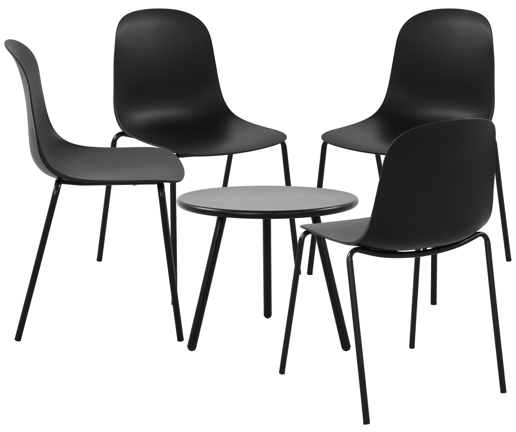 CLP 4er Sitzgruppe Mindin I Garten-Set 4x Stuhl stapelbar und 1x Tisch I Outdoor-Set wetterfest und UV-best&auml;ndig I Gartenm&ouml;bel - Bild 1