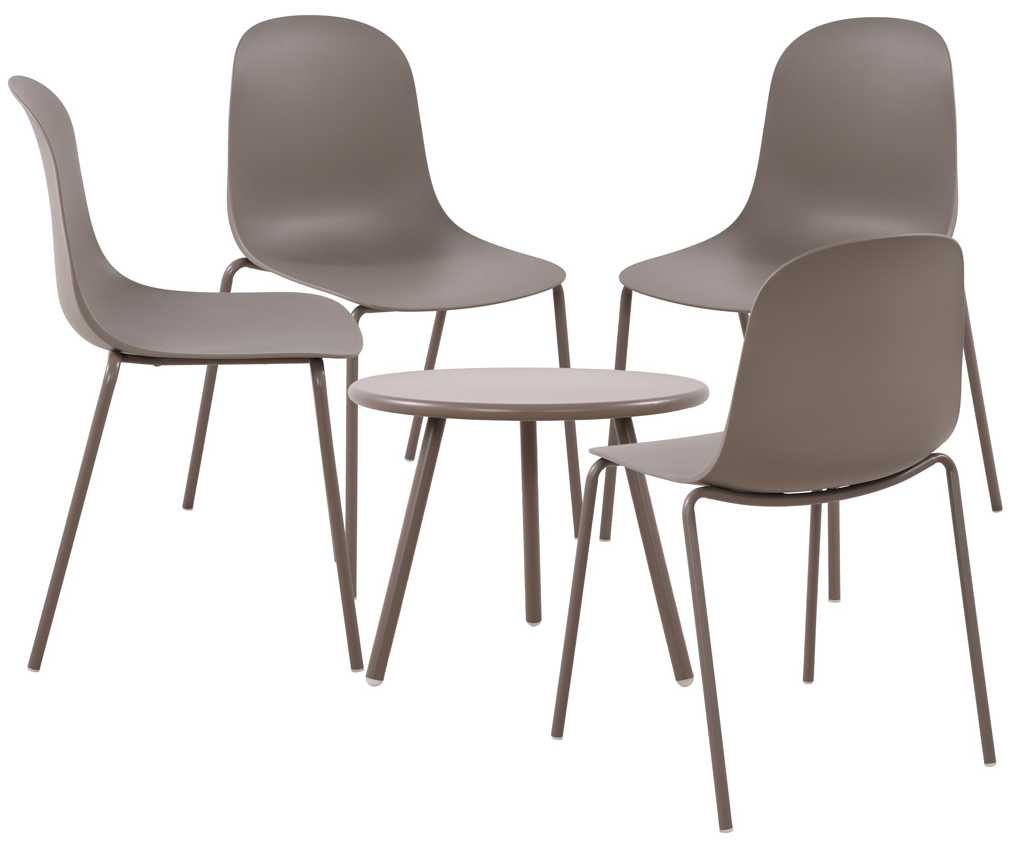 CLP 4er Sitzgruppe Mindin I Garten-Set 4x Stuhl stapelbar und 1x Tisch I Outdoor-Set wetterfest und UV-best&auml;ndig I Gartenm&ouml;bel - Bild 1