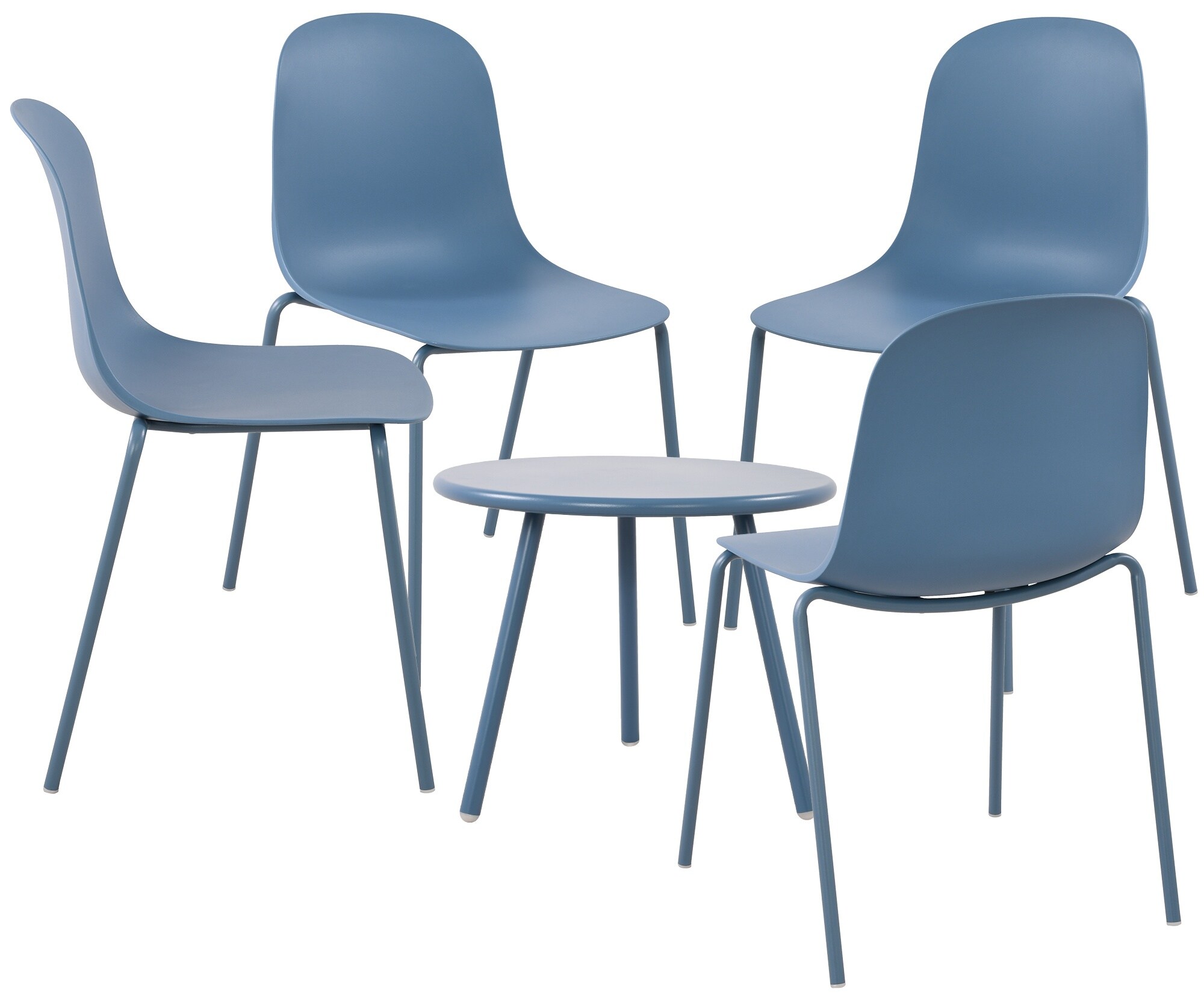 CLP 4er Sitzgruppe Berdin I Garten-Set 4x Stuhl stapelbar und 1x Tisch I Outdoor-Set wetterfest und UV-best&auml;ndig I Gartenm&ouml;bel - Bild 1