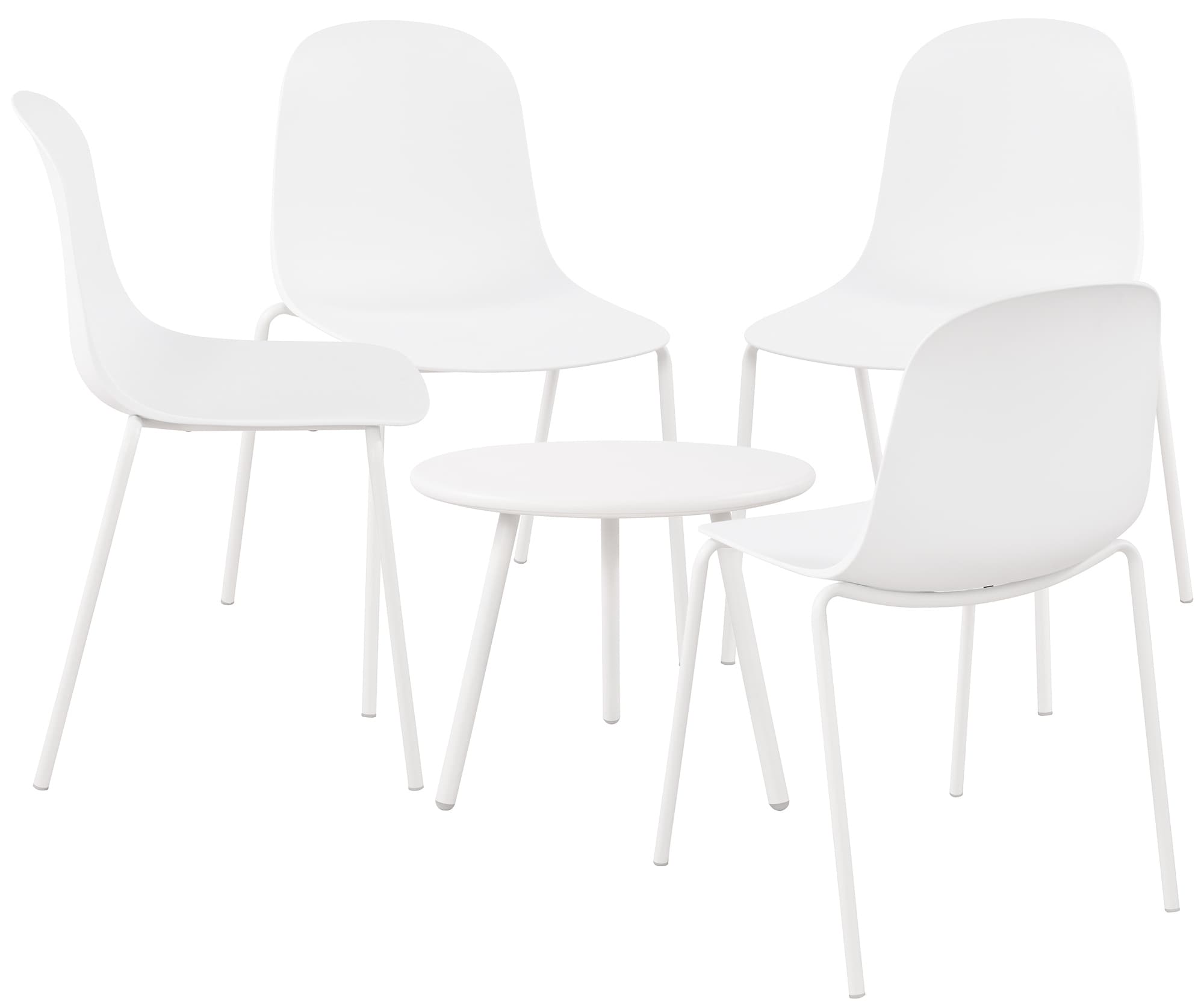 CLP 4er Sitzgruppe Berdin I Garten-Set 4x Stuhl stapelbar und 1x Tisch I Outdoor-Set wetterfest und UV-best&auml;ndig I Gartenm&ouml;bel - Bild 1