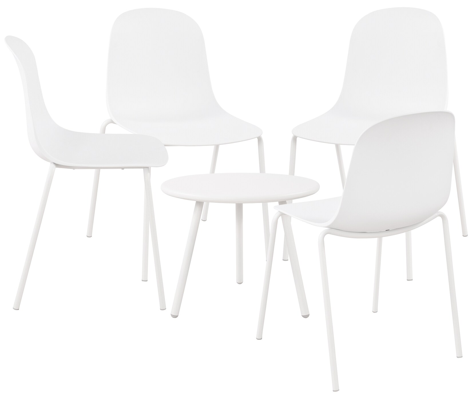 CLP 4er Sitzgruppe Berdin I Garten-Set 4x Stuhl stapelbar und 1x Tisch I Outdoor-Set wetterfest und UV-beständig I Gartenmöbel | 04255716356439