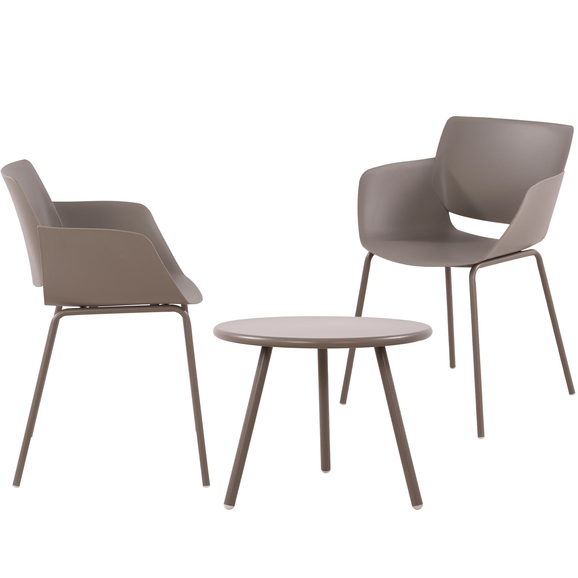 CLP Sitzgruppe Minota f&uuml;r den Garten I Set aus Tisch Minot und St&uuml;hlen Alpena I Outdoor-Set wetterfest und UV-best&auml;ndig I Gartenm&ouml;bel - Bild 1