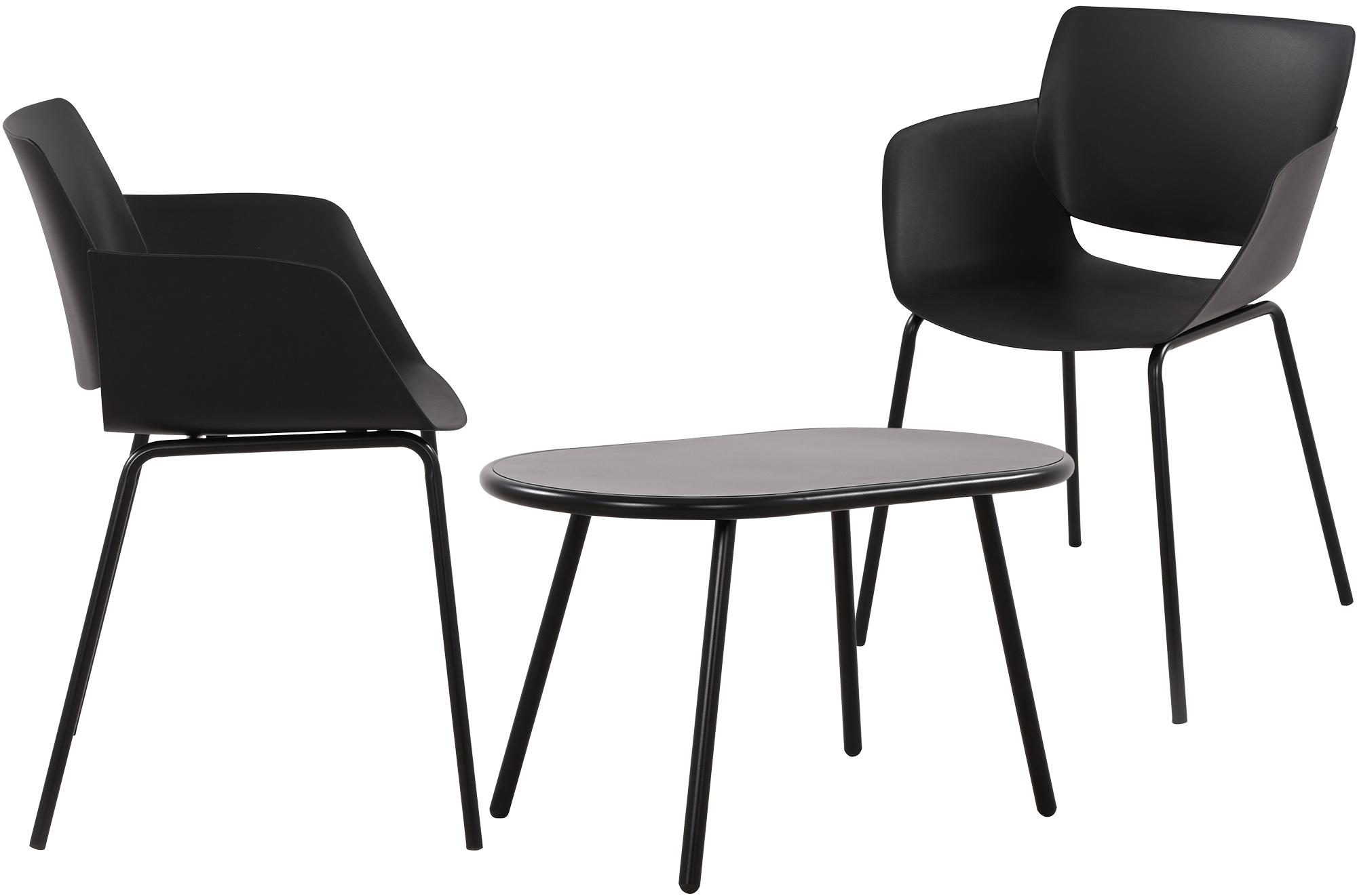 CLP Sitzgruppe Velvena f&uuml;r den Garten I Set aus Tisch Velva und St&uuml;hlen Alpena I Outdoor-Set wetterfest und UV-best&auml;ndig I Gartenm&ouml;bel - Bild 1