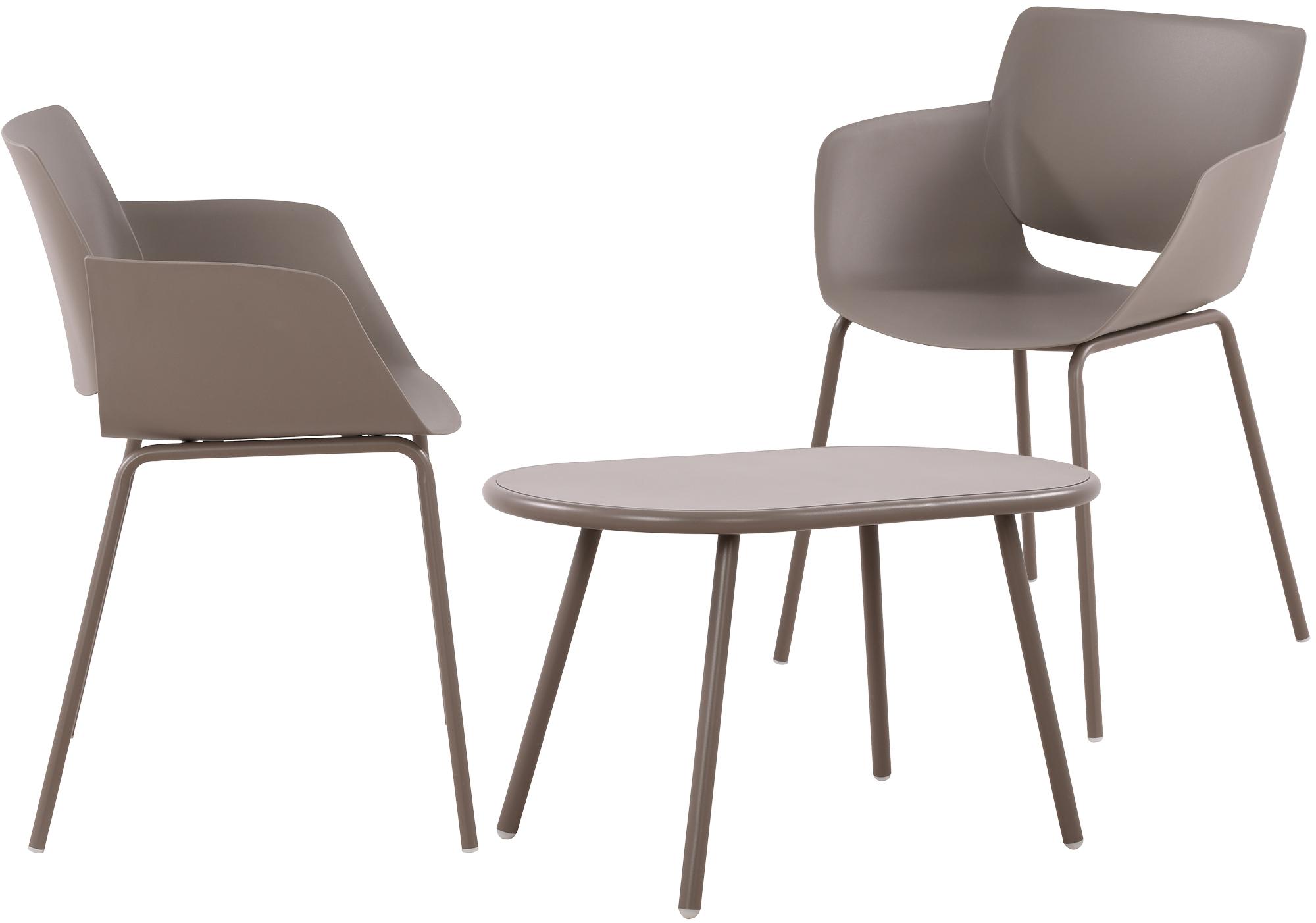 CLP Sitzgruppe Velvena f&uuml;r den Garten I Set aus Tisch Velva und St&uuml;hlen Alpena I Outdoor-Set wetterfest und UV-best&auml;ndig I Gartenm&ouml;bel - Bild 1