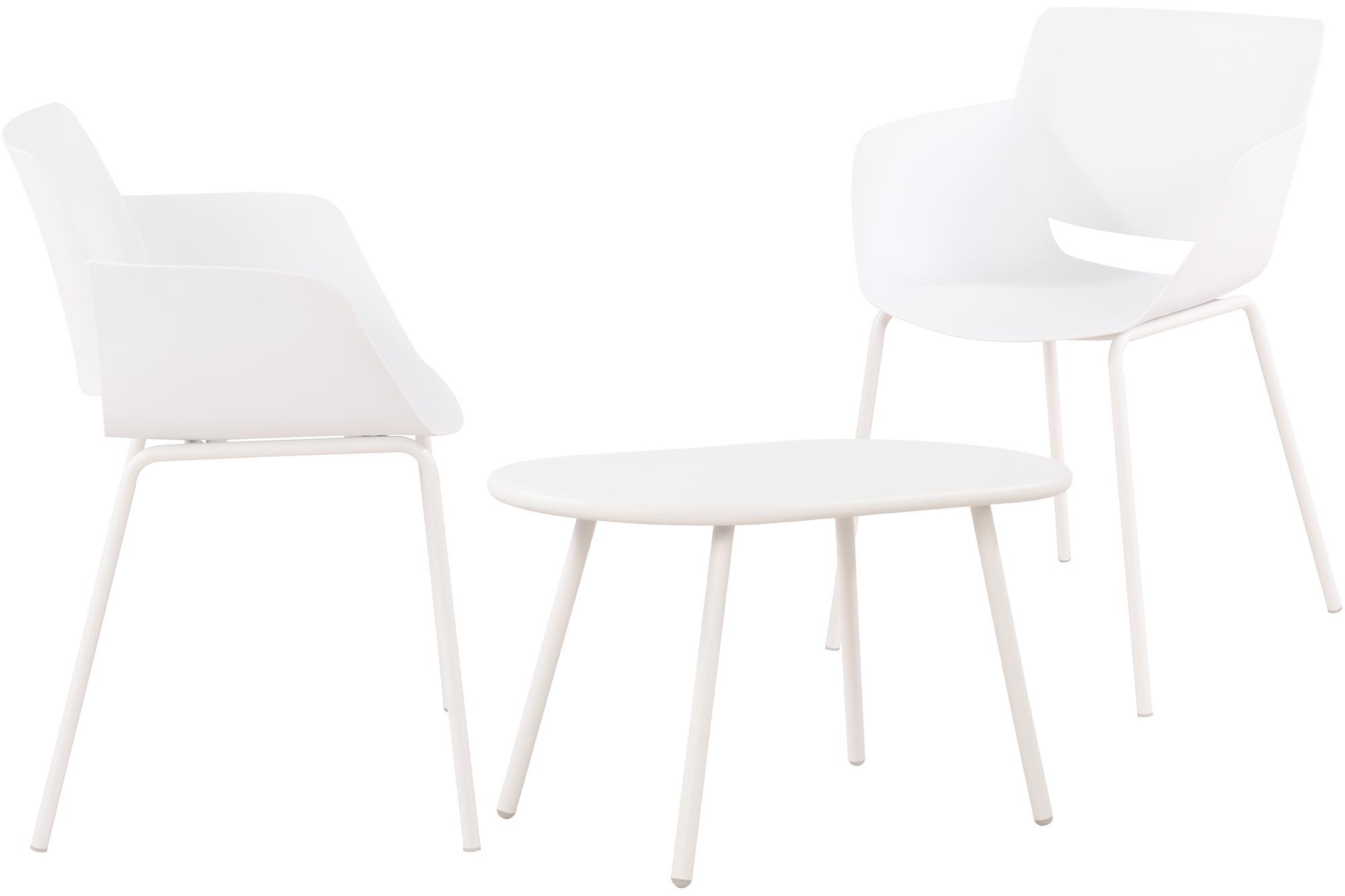 CLP Sitzgruppe Velvena f&uuml;r den Garten I Set aus Tisch Velva und St&uuml;hlen Alpena I Outdoor-Set wetterfest und UV-best&auml;ndig I Gartenm&ouml;bel - Bild 1