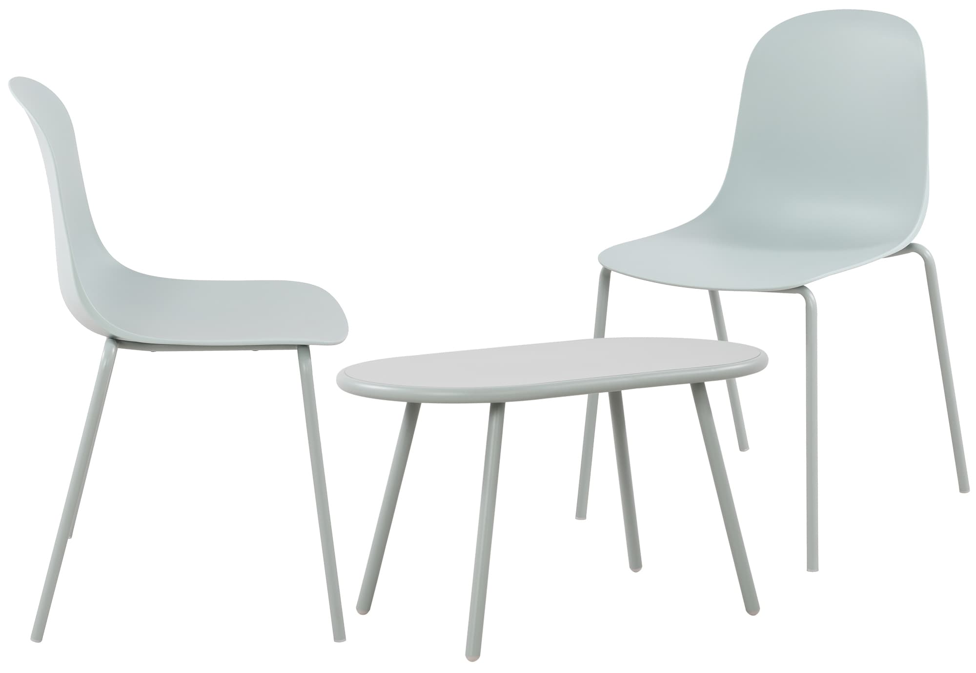 CLP 2er Sitzgruppe Veldin I Garten-Set 2x Stuhl stapelbar und 1x Tisch I Outdoor-Set wetterfest und UV-best&auml;ndig I Gartenm&ouml;bel - Bild 1