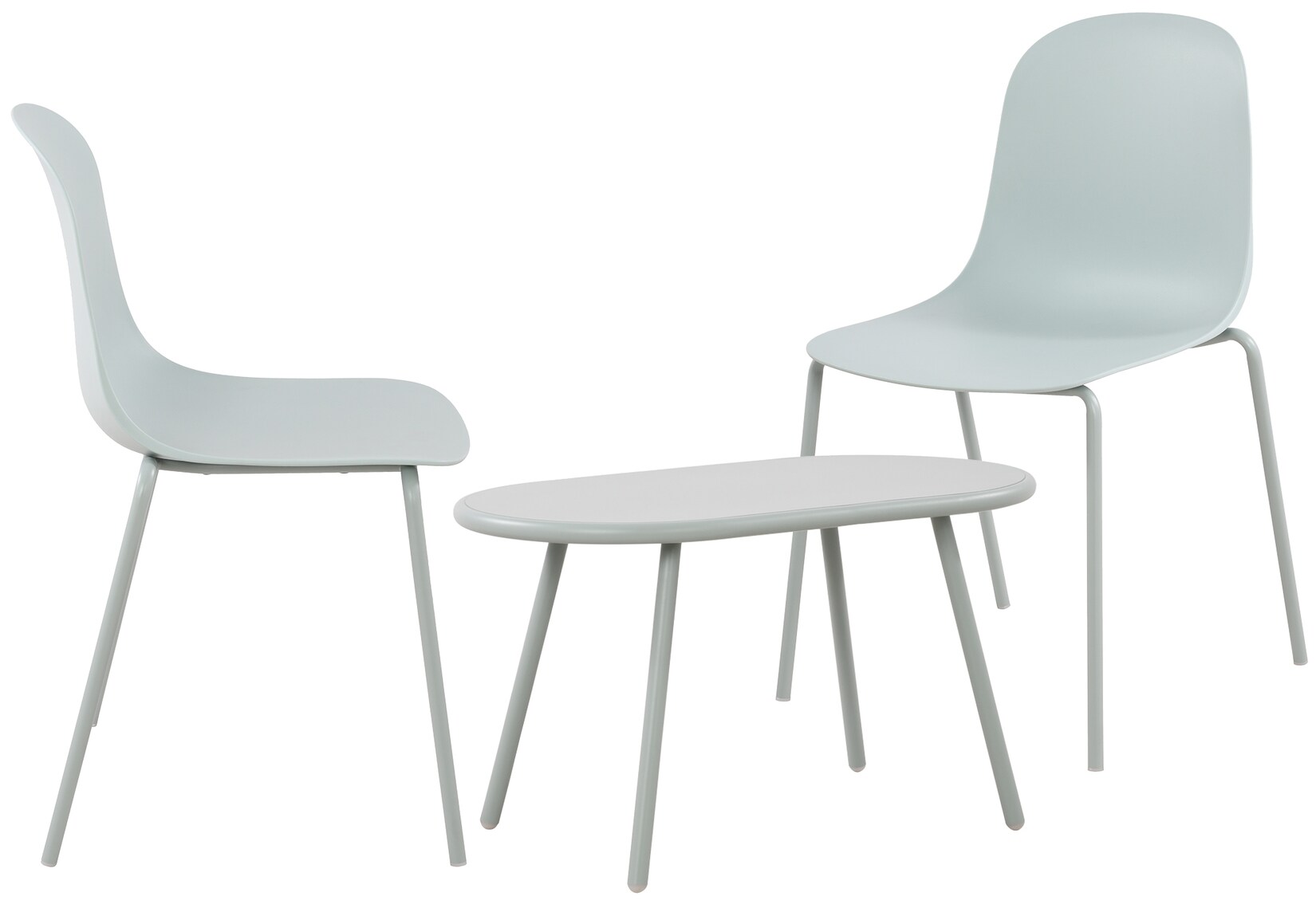 CLP 2er Sitzgruppe Veldin I Garten-Set 2x Stuhl stapelbar und 1x Tisch I Outdoor-Set wetterfest und UV-beständig I Gartenmöbel