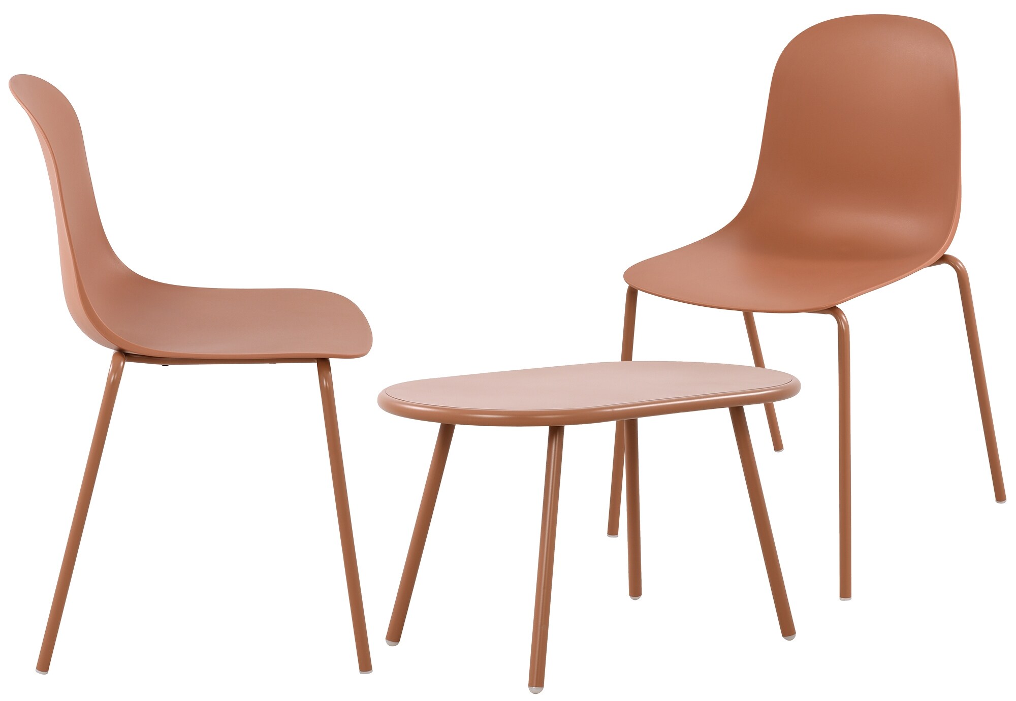 CLP 2er Sitzgruppe Veldin I Garten-Set 2x Stuhl stapelbar und 1x Tisch I Outdoor-Set wetterfest und UV-best&auml;ndig I Gartenm&ouml;bel - Bild 1