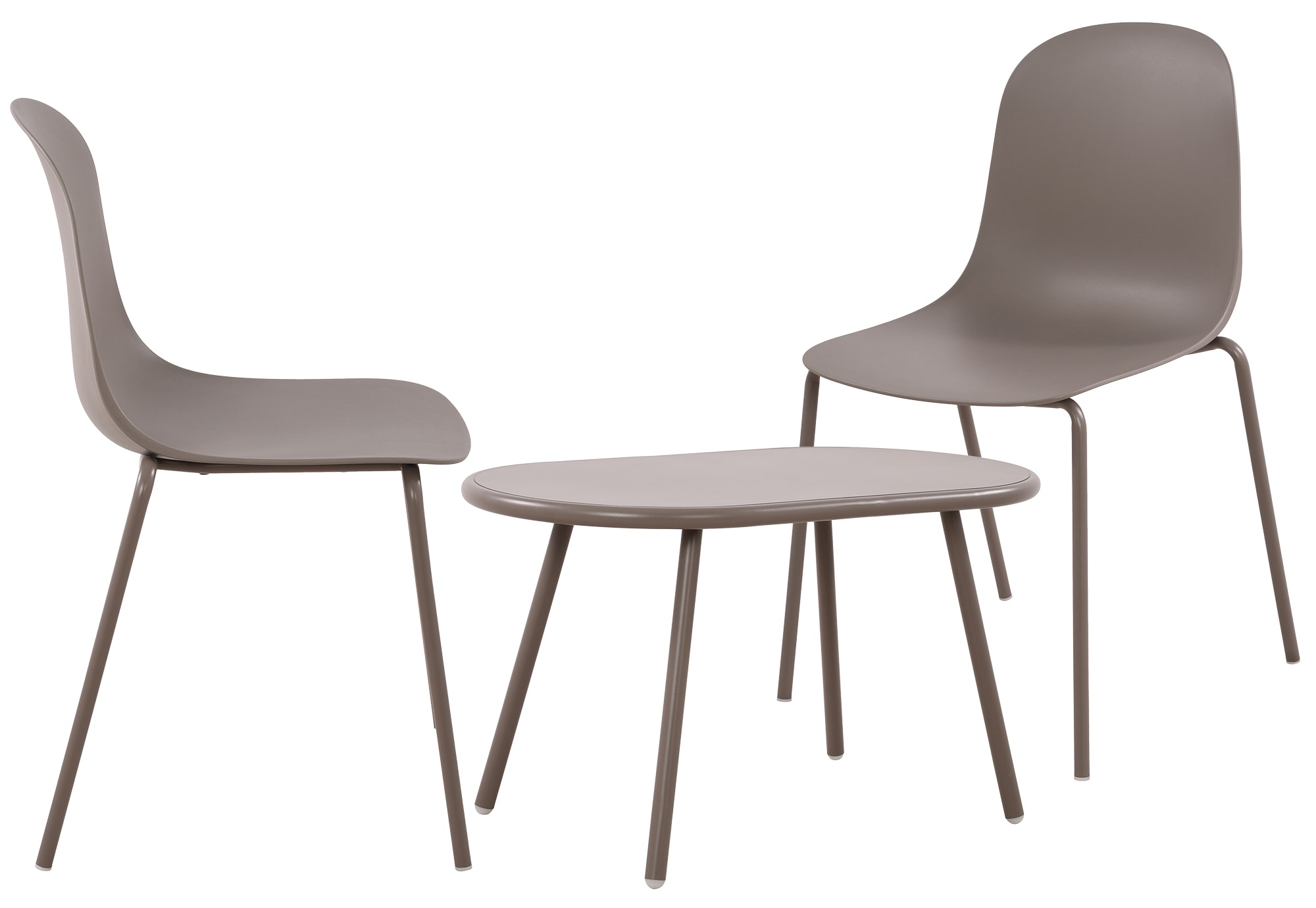 CLP 2er Sitzgruppe Veldin I Garten-Set 2x Stuhl stapelbar und 1x Tisch I Outdoor-Set wetterfest und UV-best&auml;ndig I Gartenm&ouml;bel - Bild 1