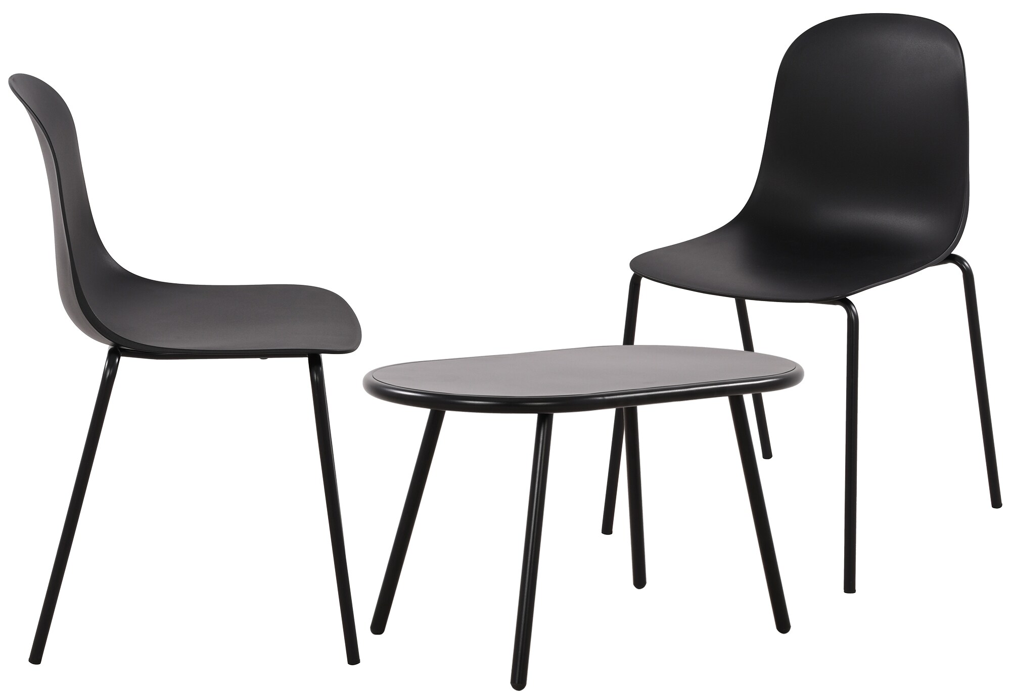 CLP 2er Sitzgruppe Veldin I Garten-Set 2x Stuhl stapelbar und 1x Tisch I Outdoor-Set wetterfest und UV-best&auml;ndig I Gartenm&ouml;bel - Bild 1