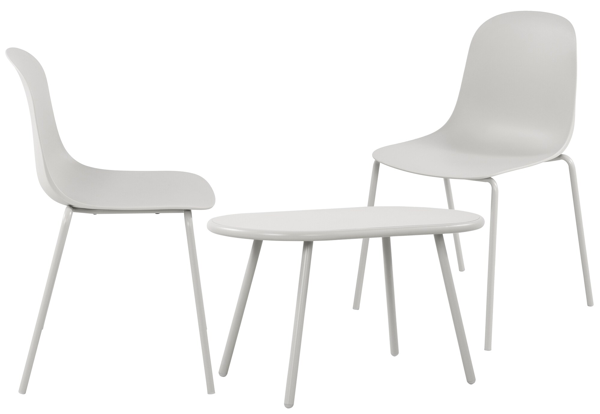 CLP 2er Sitzgruppe Veldin I Garten-Set 2x Stuhl stapelbar und 1x Tisch I Outdoor-Set wetterfest und UV-best&auml;ndig I Gartenm&ouml;bel - Bild 1