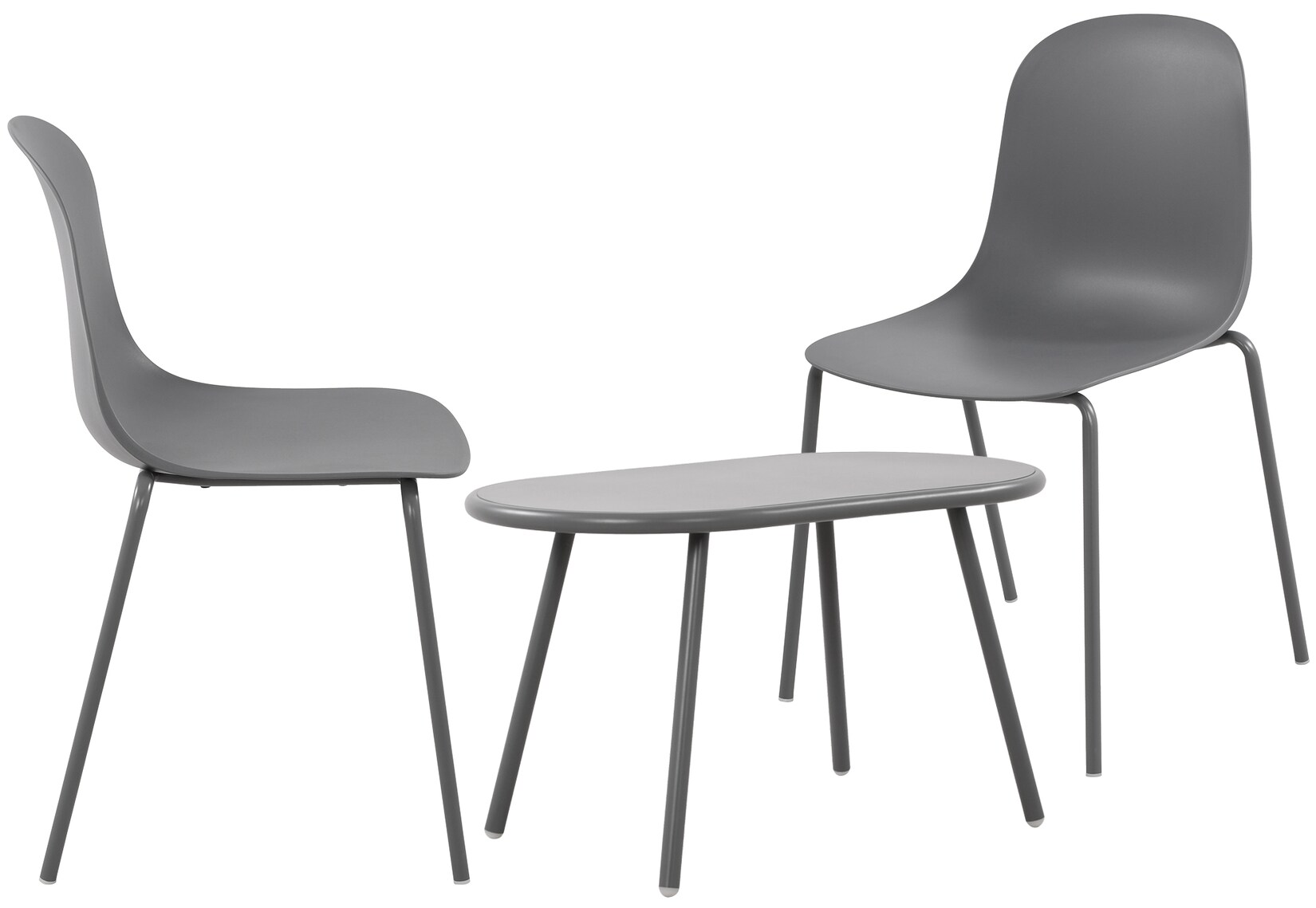 CLP 2er Sitzgruppe Veldin I Garten-Set 2x Stuhl stapelbar und 1x Tisch I Outdoor-Set wetterfest und UV-beständig I Gartenmöbel