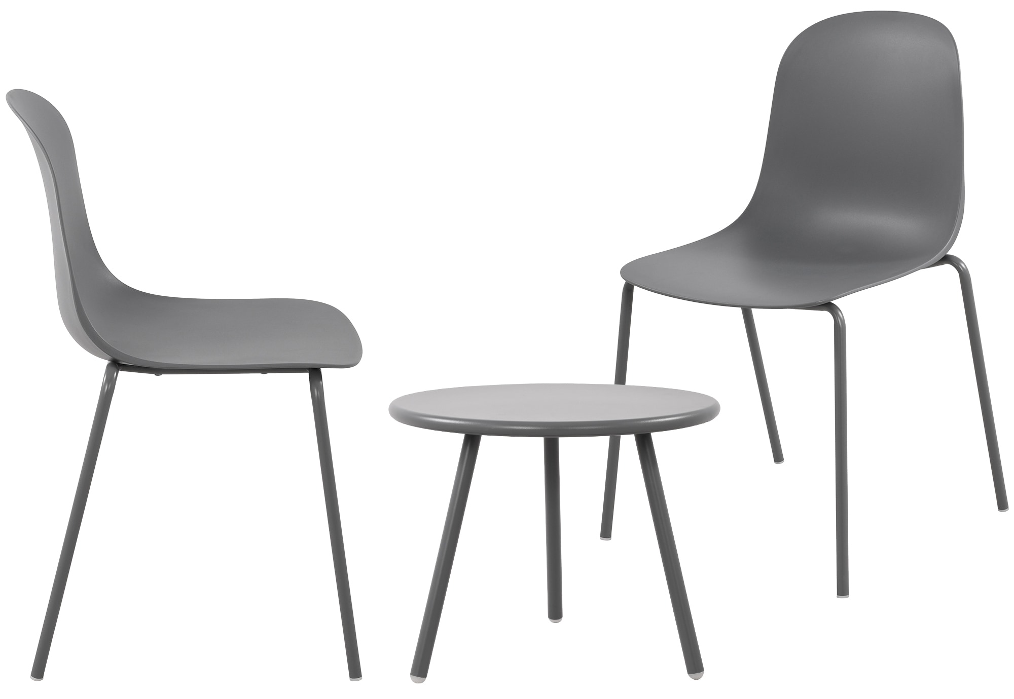 CLP 2er Sitzgruppe Berdin I Garten-Set 2x Stuhl stapelbar und 1x Tisch I Outdoor-Set wetterfest und UV-best&auml;ndig I Gartenm&ouml;bel - Bild 1